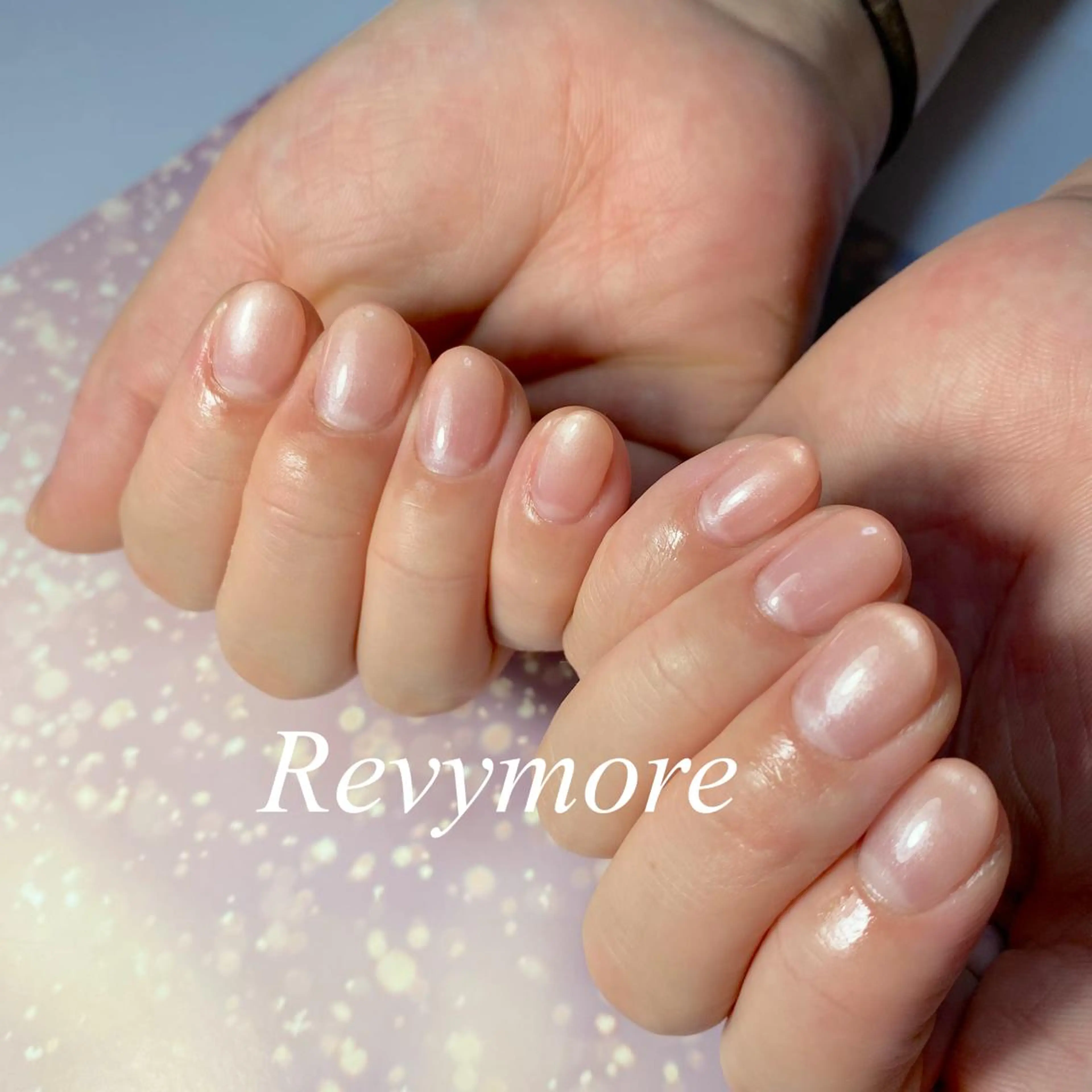 ミディアム ネイル ジェルネイル ニュアンスネイル オフィスネイル オレンジ シンプルネイル nail salon Revymoreのネイルデザイン