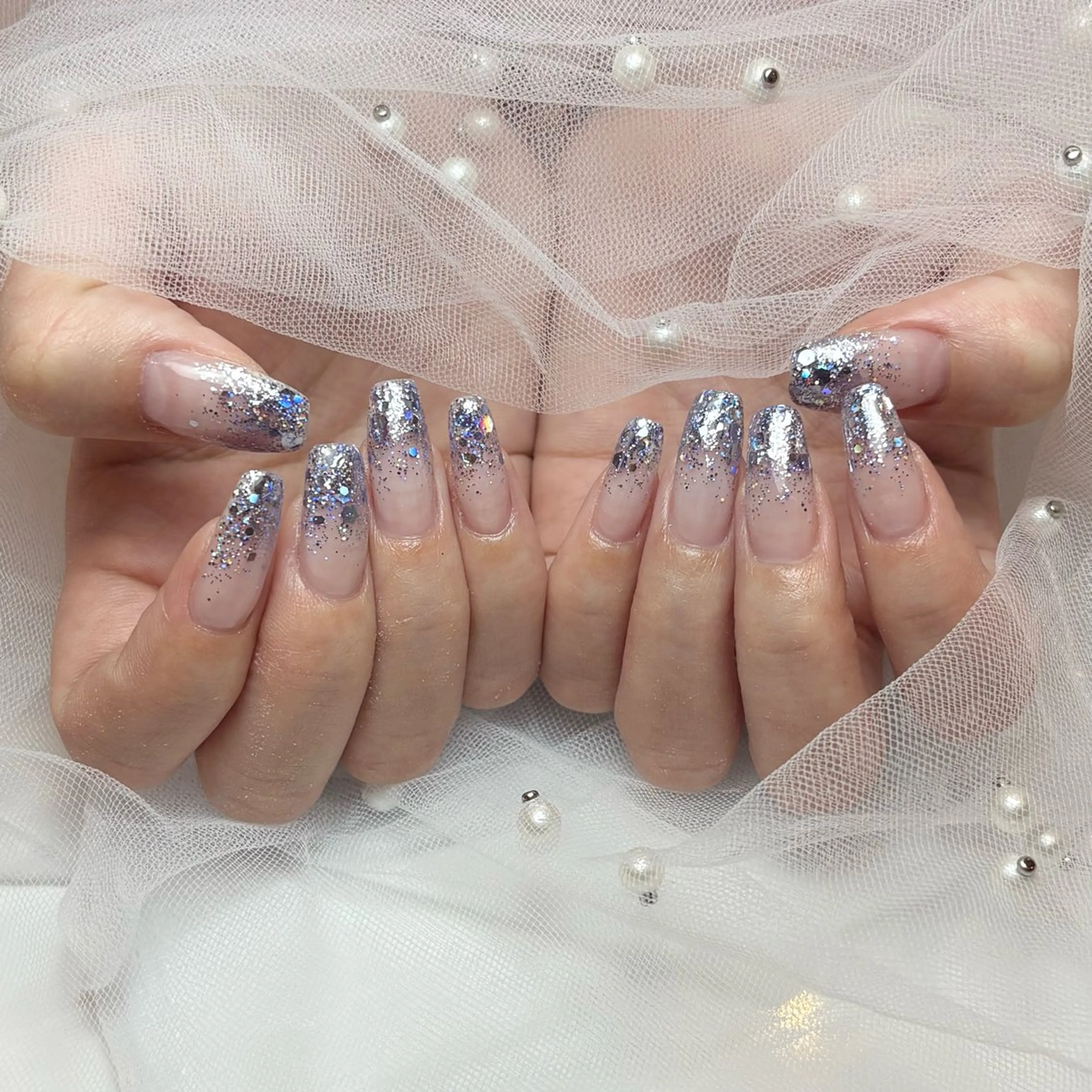 ネイル グラデーション ラメ(グリッター) ラメグラデーション Plus 1st /miraiのネイルデザイン