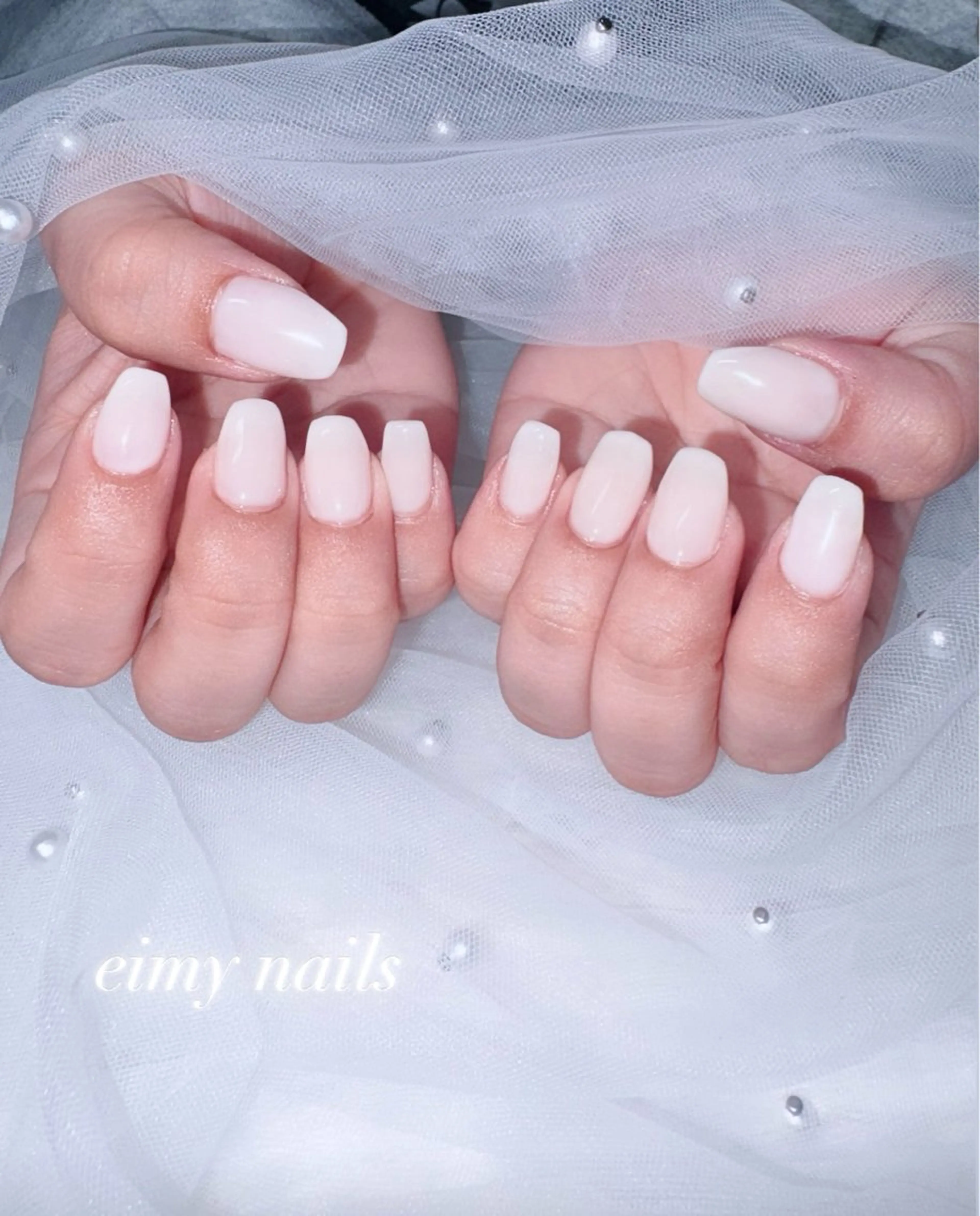 ネイル ワンカラーネイル 春ネイル ホワイト ハンドネイル eimy nails♡のネイルデザイン