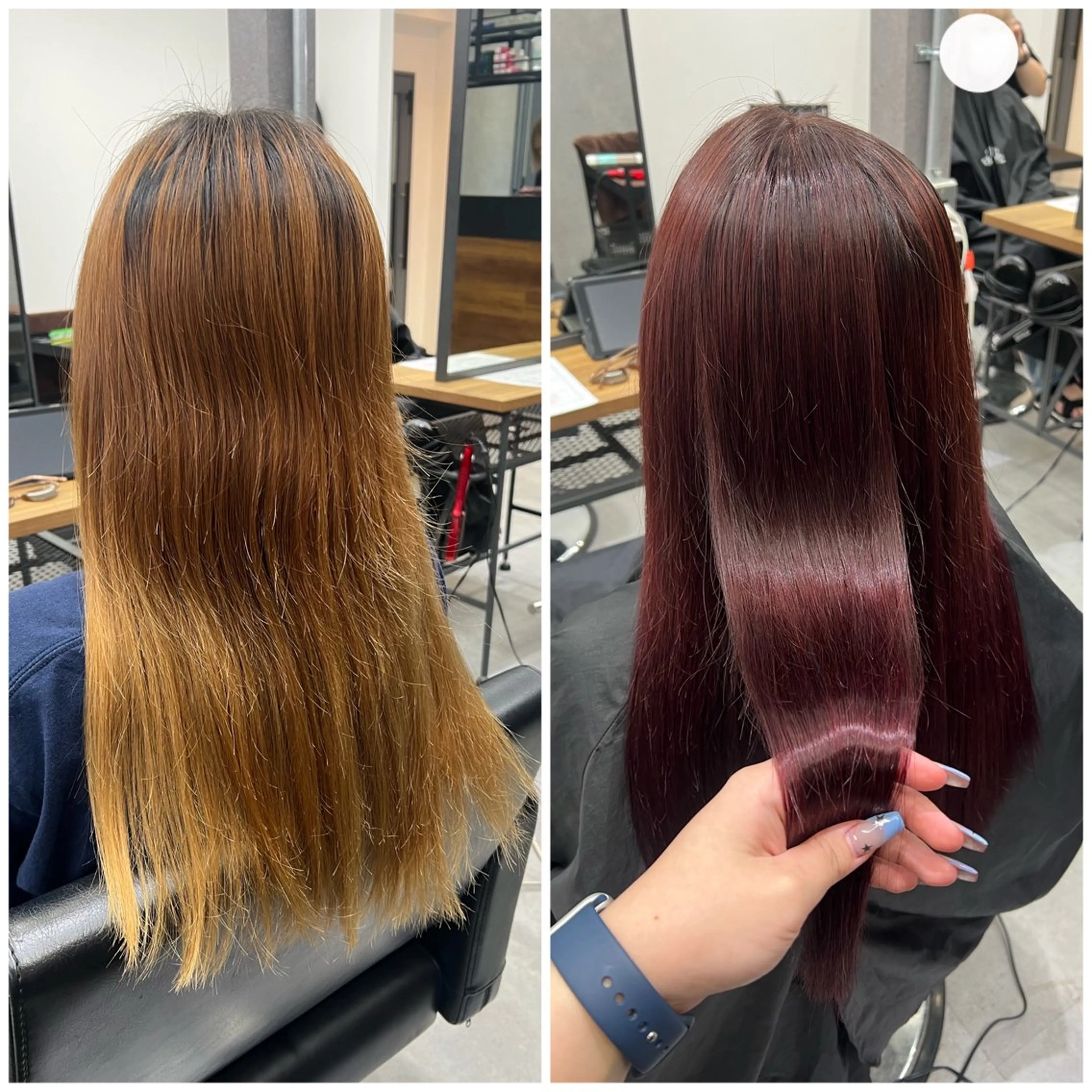 ロング カラー 透明感カラー ピンクカラー レッドカラー ショート/ウルフ カットモデル募集のヘアスタイル