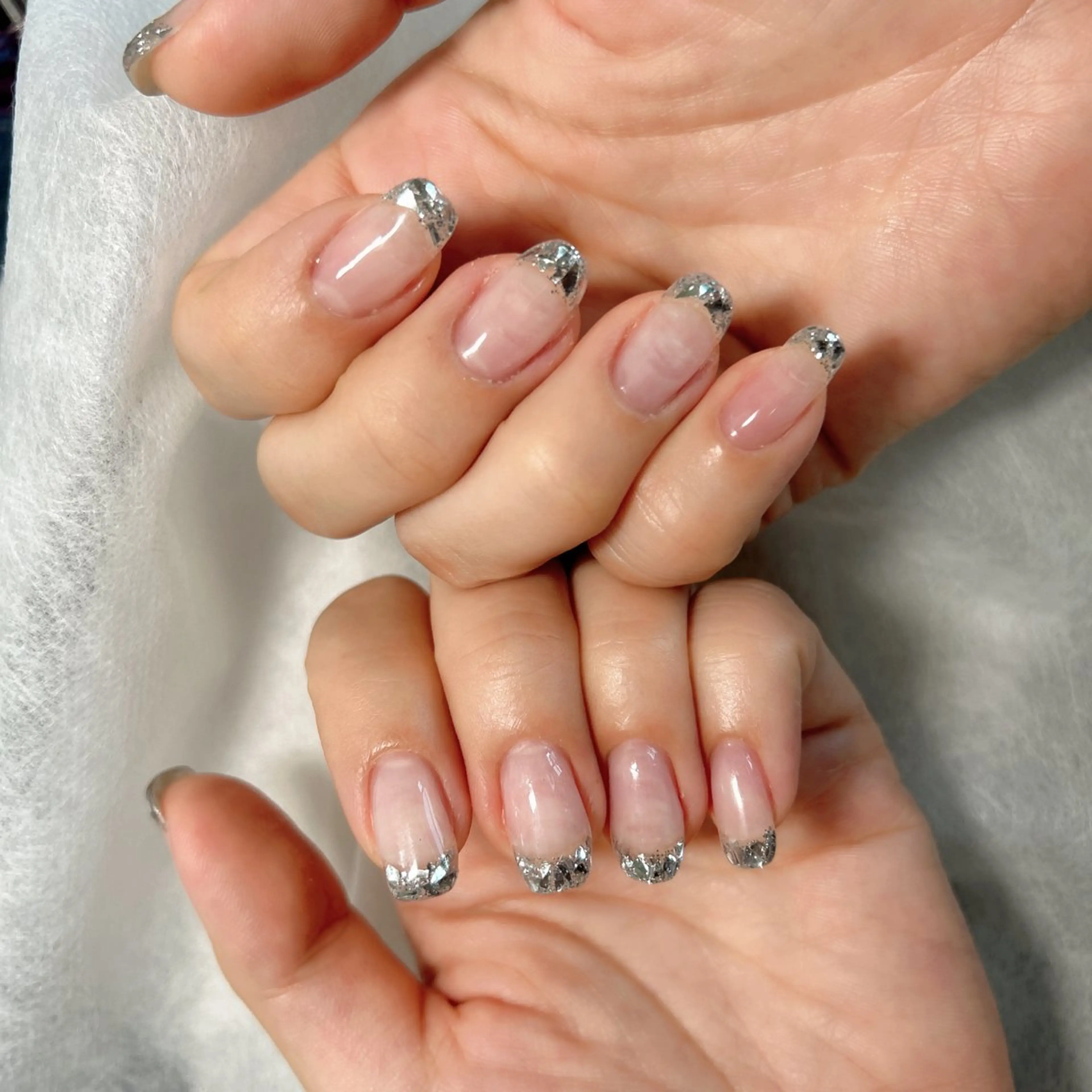 ネイル クリアネイル フレンチネイル ガラスフレンチ EmaNail Risaのネイルデザイン