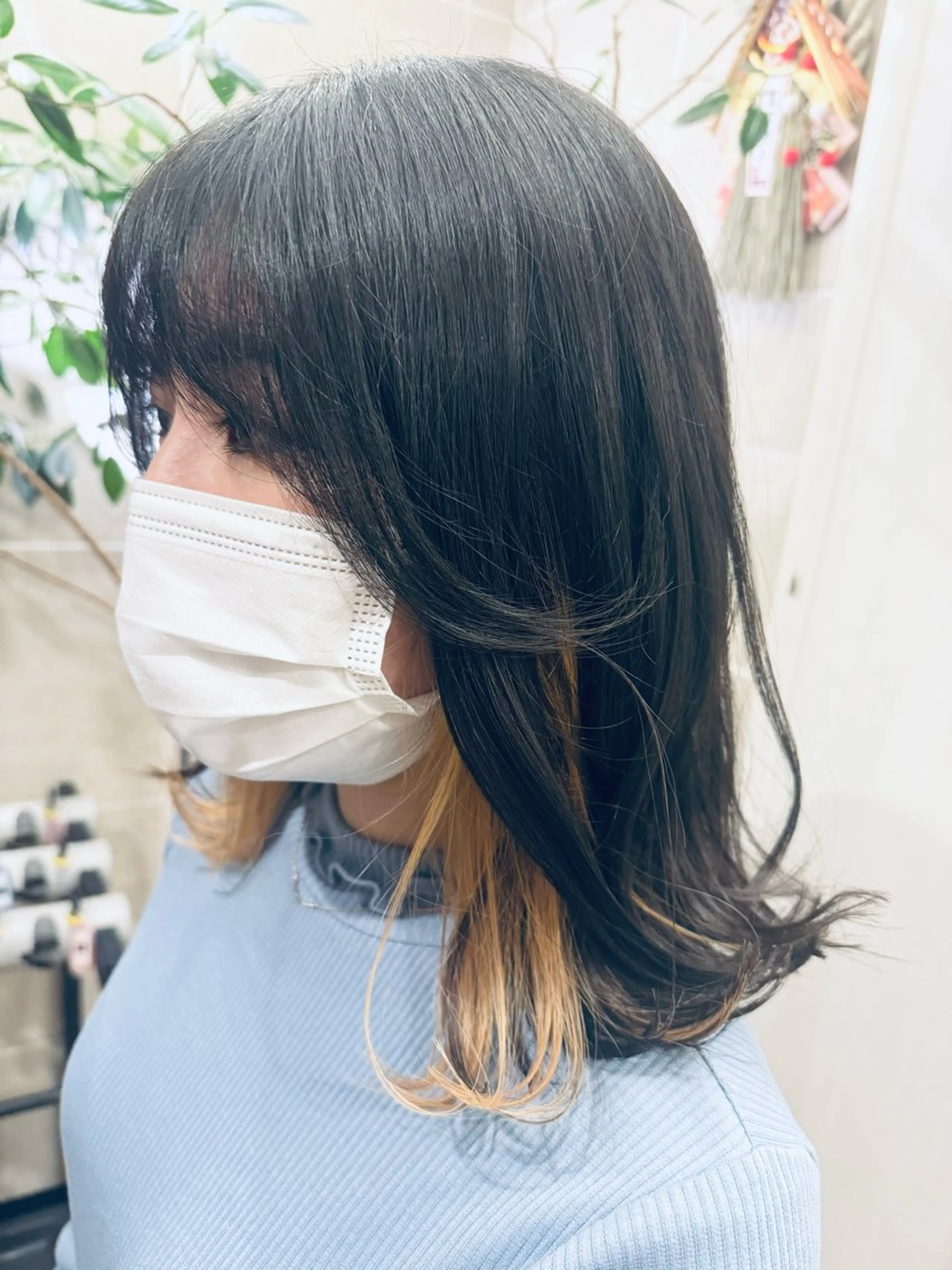 ミディアム 髪質改善池袋𓊆 大士𓊇ダブルカラーのヘアスタイル