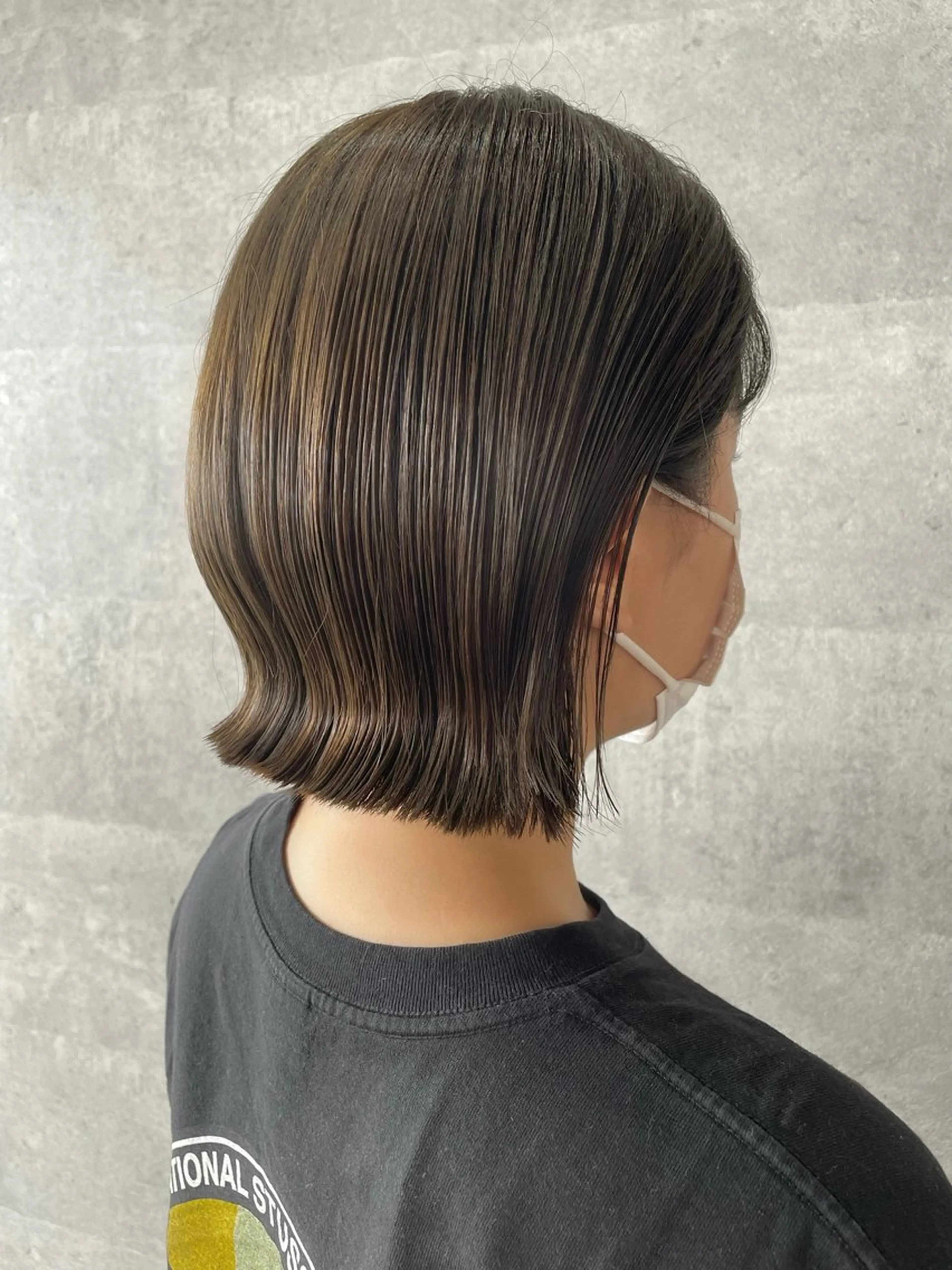 ミディアム カラー 切りっぱなしボブ ボブ カット naf ふせのヘアスタイル