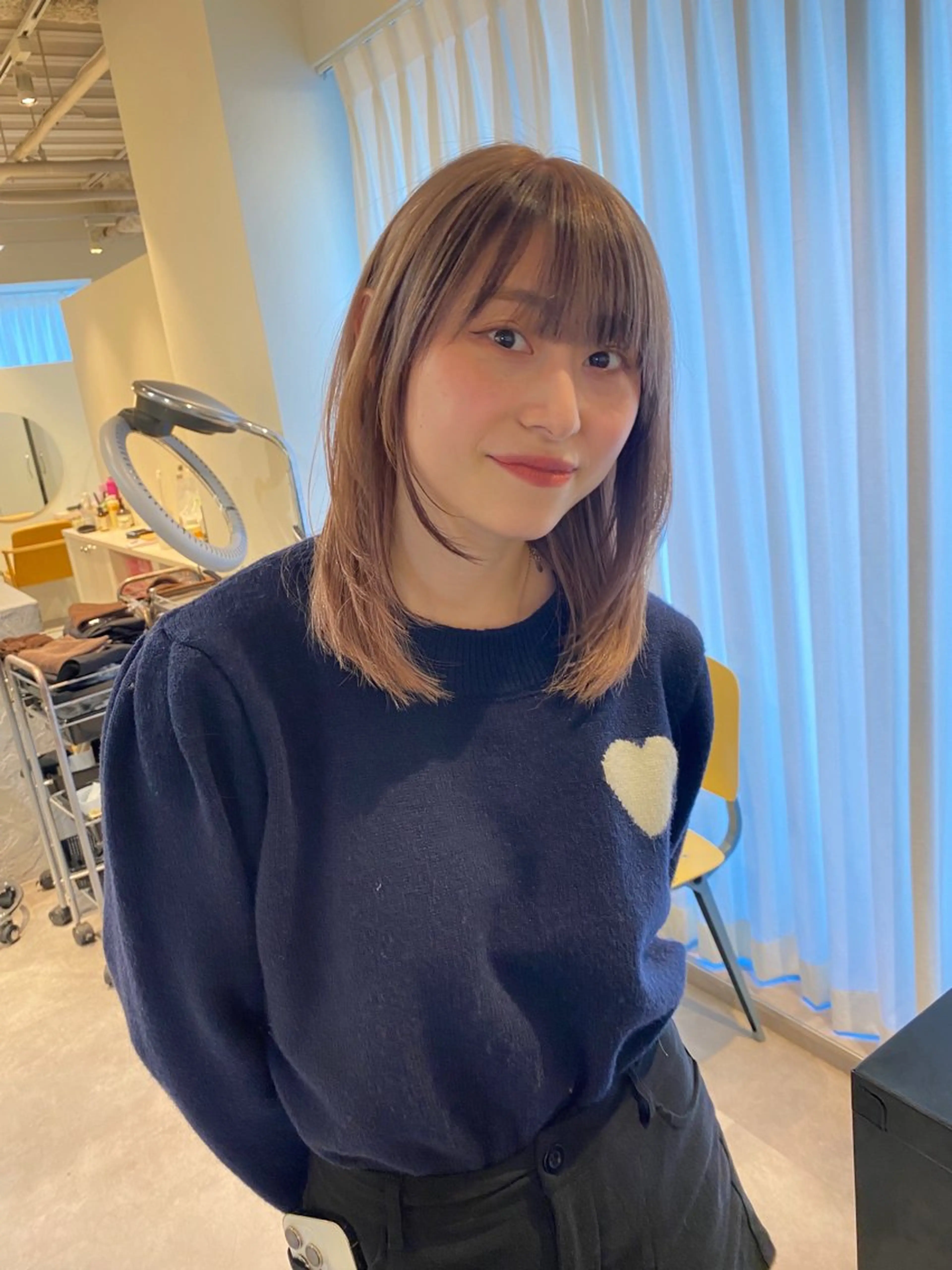 セミロング カラー 当日予約大歓迎💗 依田瑞希のヘアスタイル