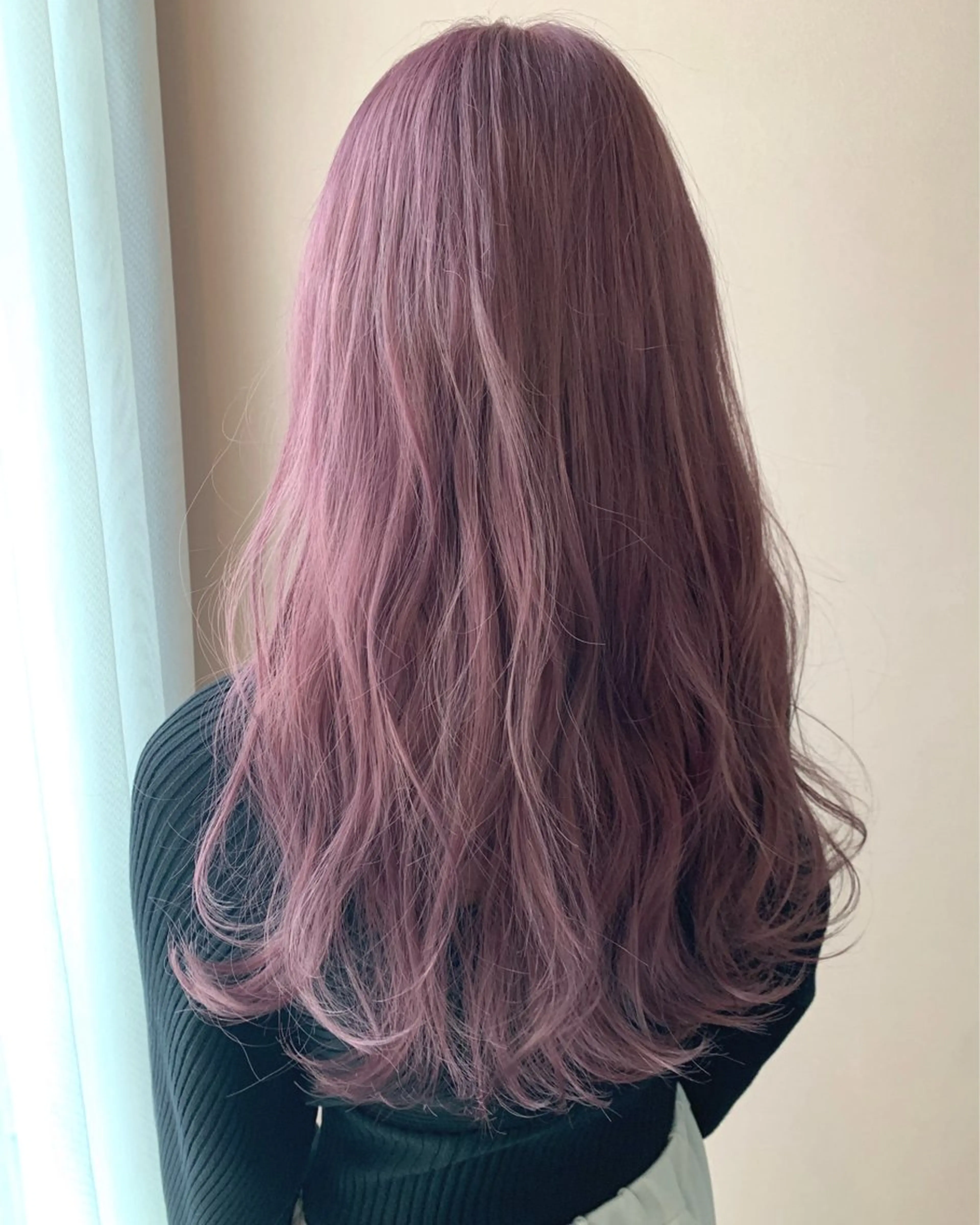ロング カラー ブリーチ ラベンダーカラー ピンクカラー ピンクラベンダー カット ヘアカラー トリートメント hub hair レイヤー/透明感のヘアスタイル