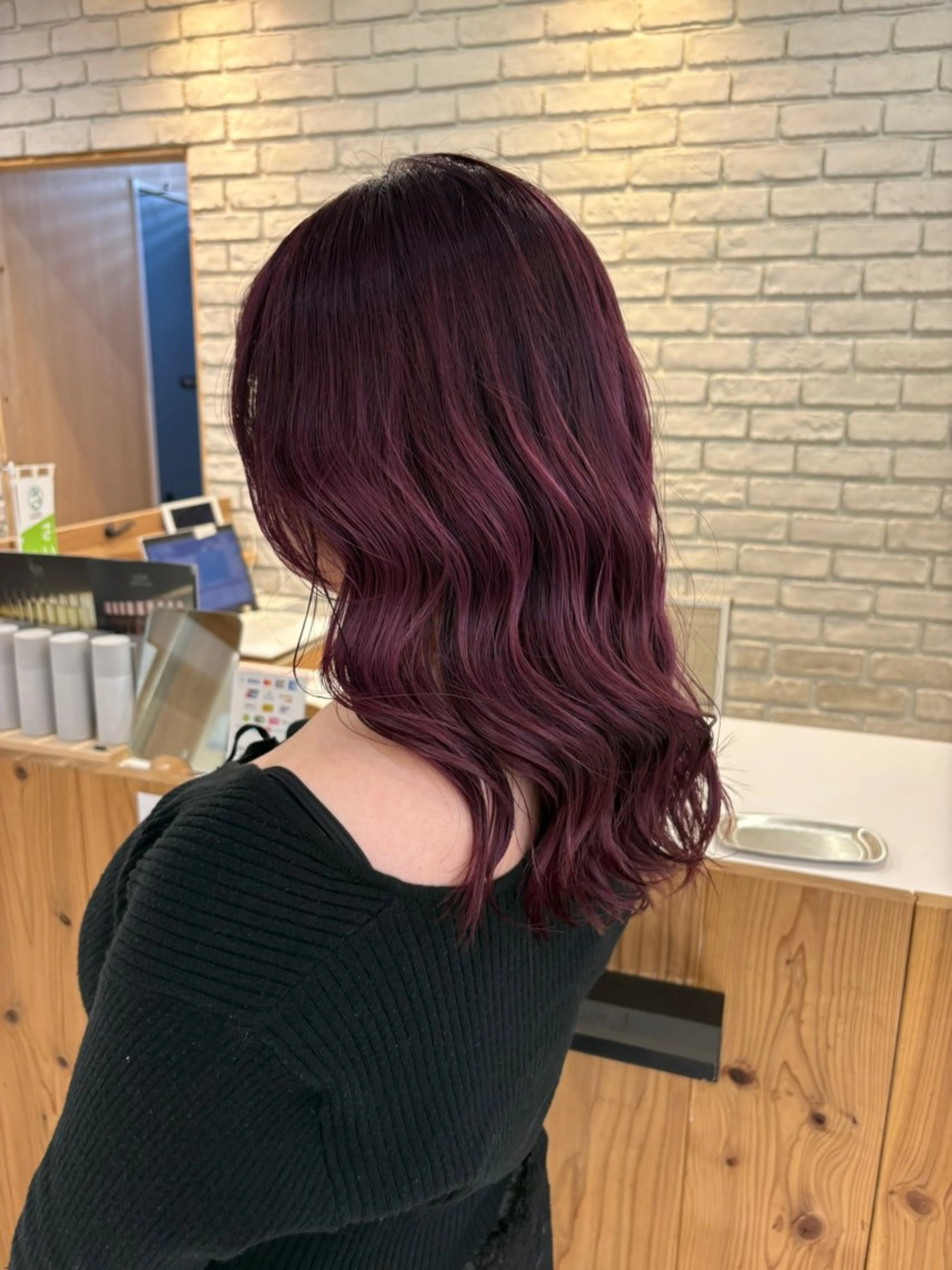 ミディアム ヘアカラー トリートメント レイヤー/透明感 カラー/ユウカのヘアスタイル