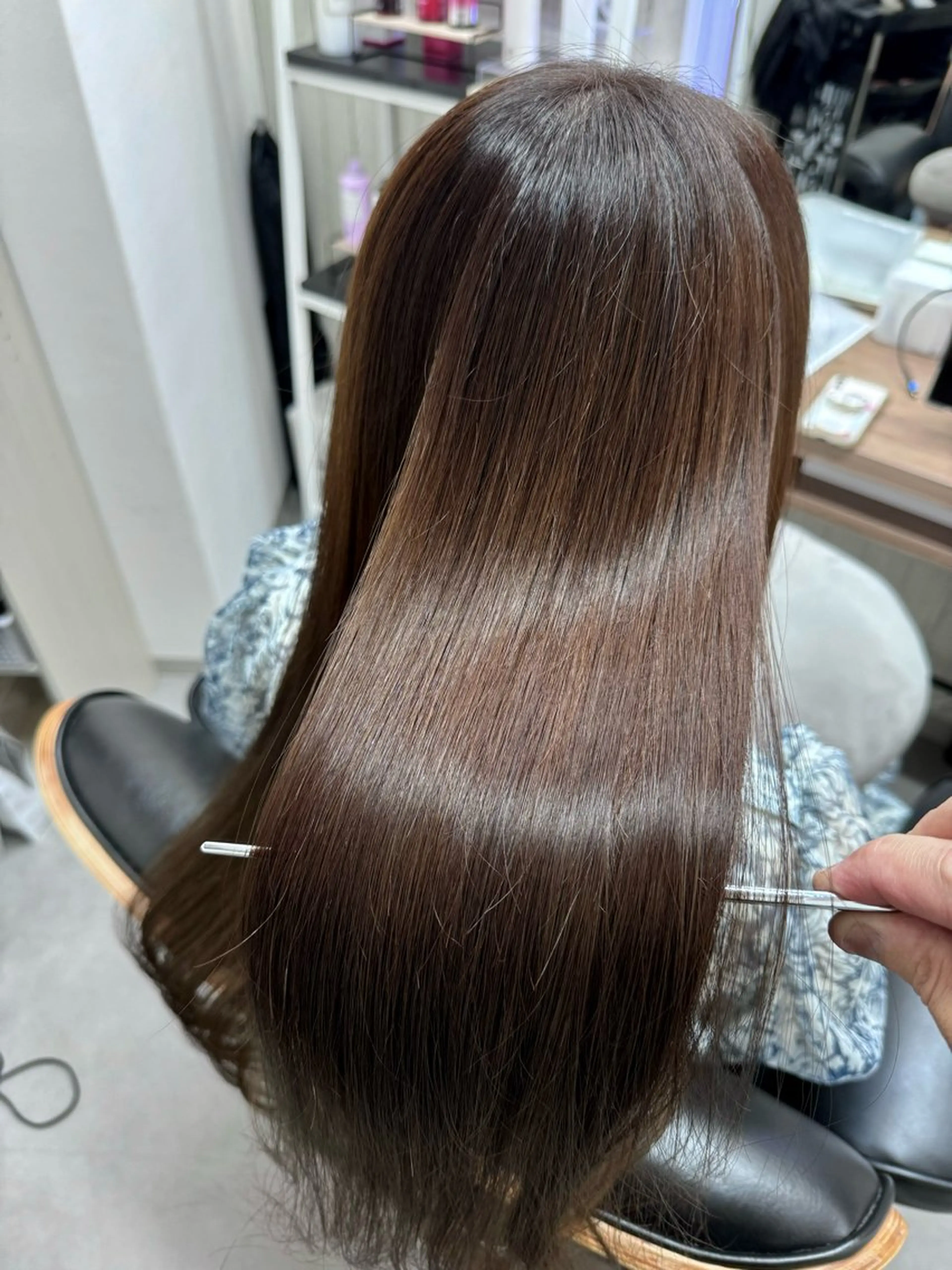 ロング カラー アディクシーカラー イルミナカラー クオルシアカラー 髪質改善 韓国風ヘア 艶髪改善師/高橋潤 /レイヤーカットのヘアスタイル