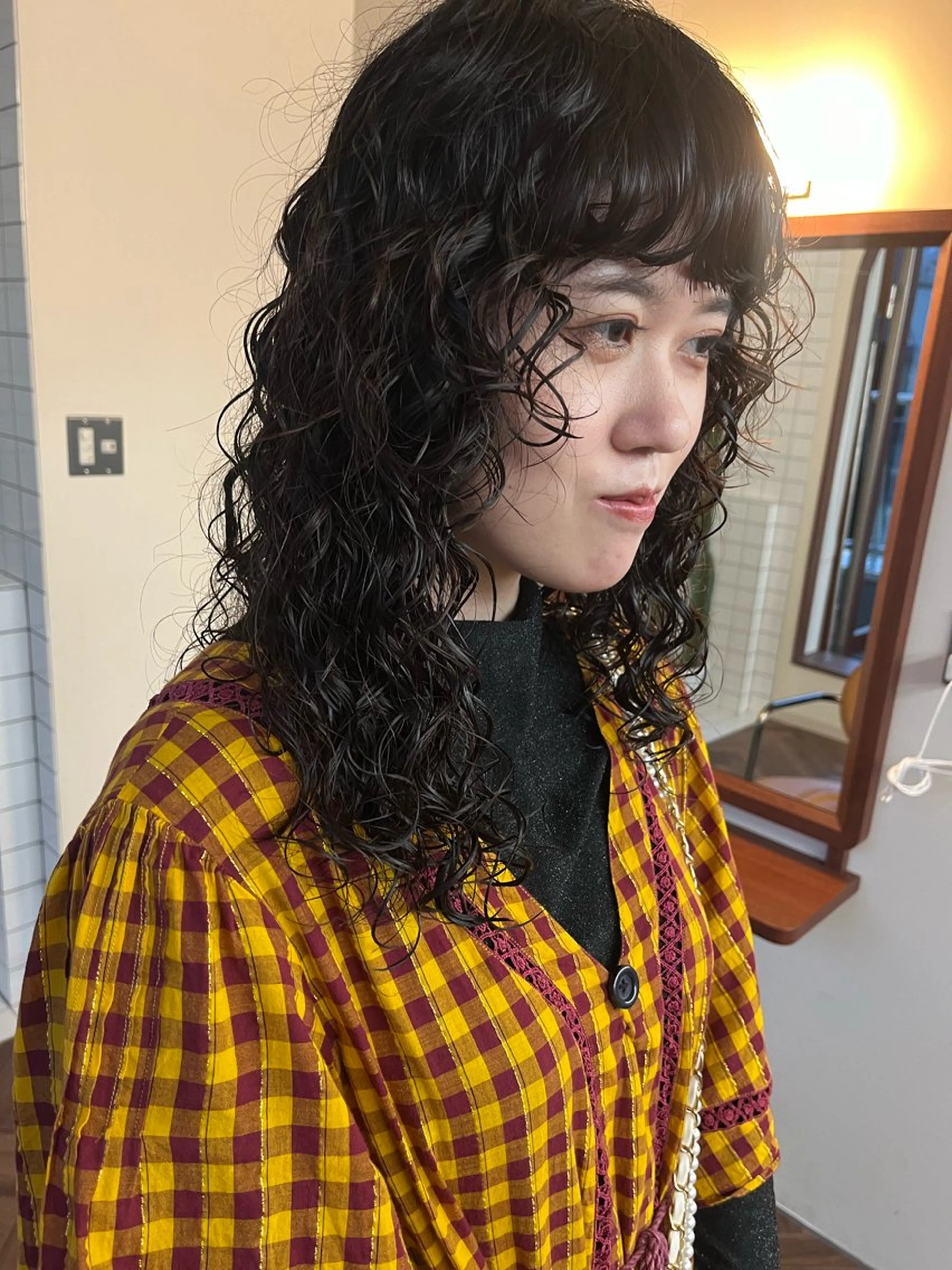 ミディアム パーマ ミディアムパーマ ボブパーマ/パーマ ウルフパーマのヘアスタイル