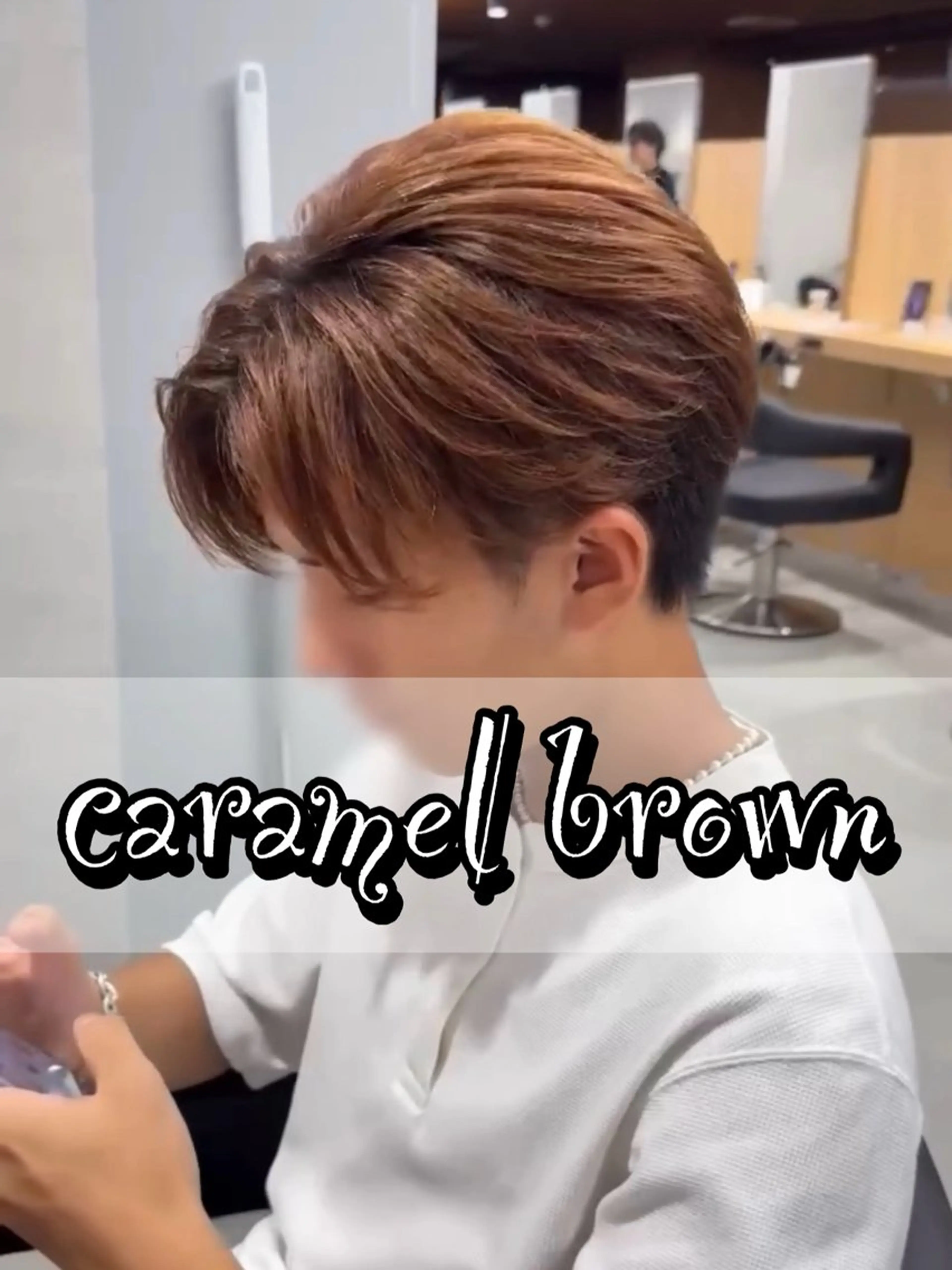 ショート カラー メンズ ブラウンカラー トリートメント 藤原 日向のヘアスタイル