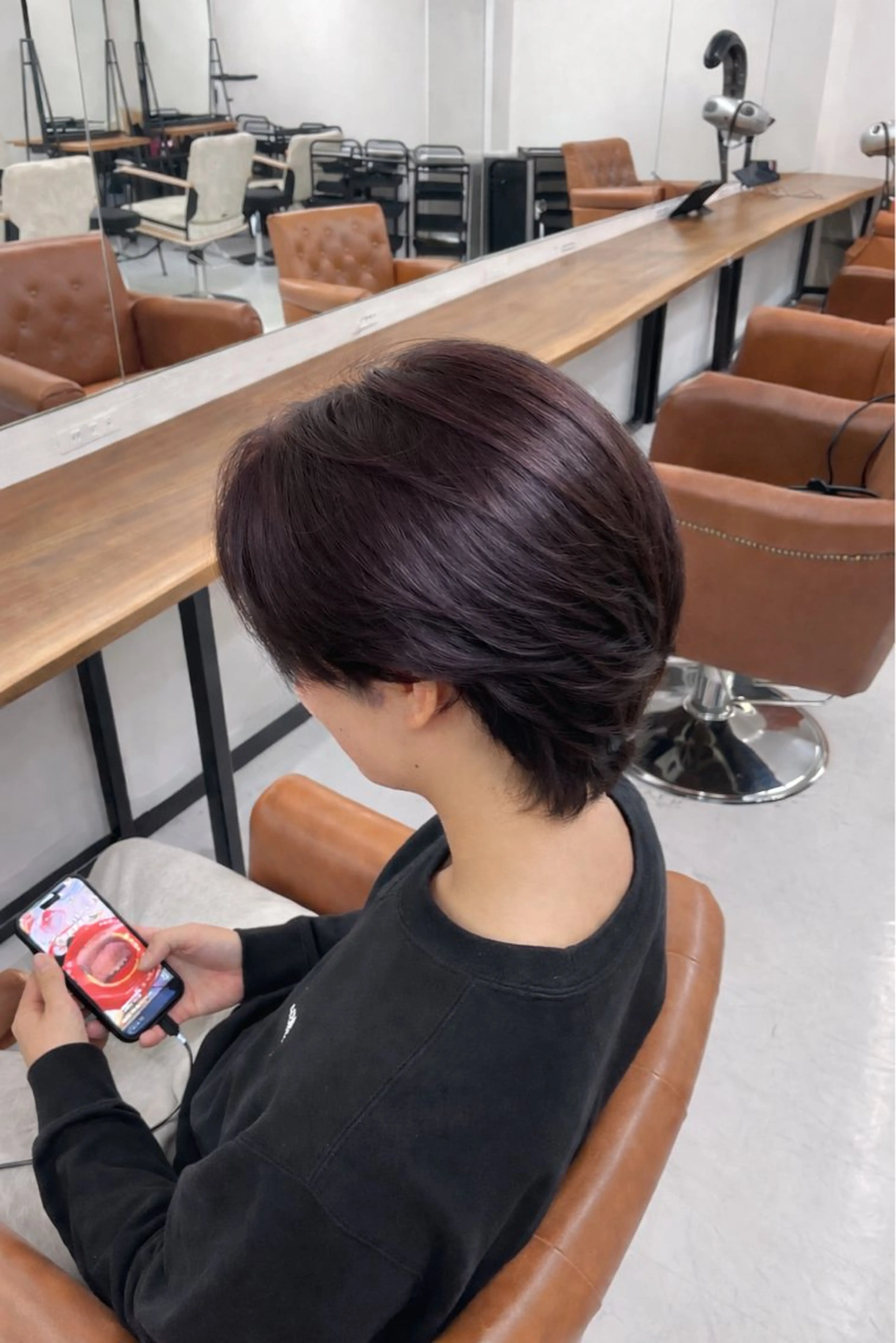 ショート カラー ブラウンカラー ヘアカラー トリートメント 宮内 遥のヘアスタイル