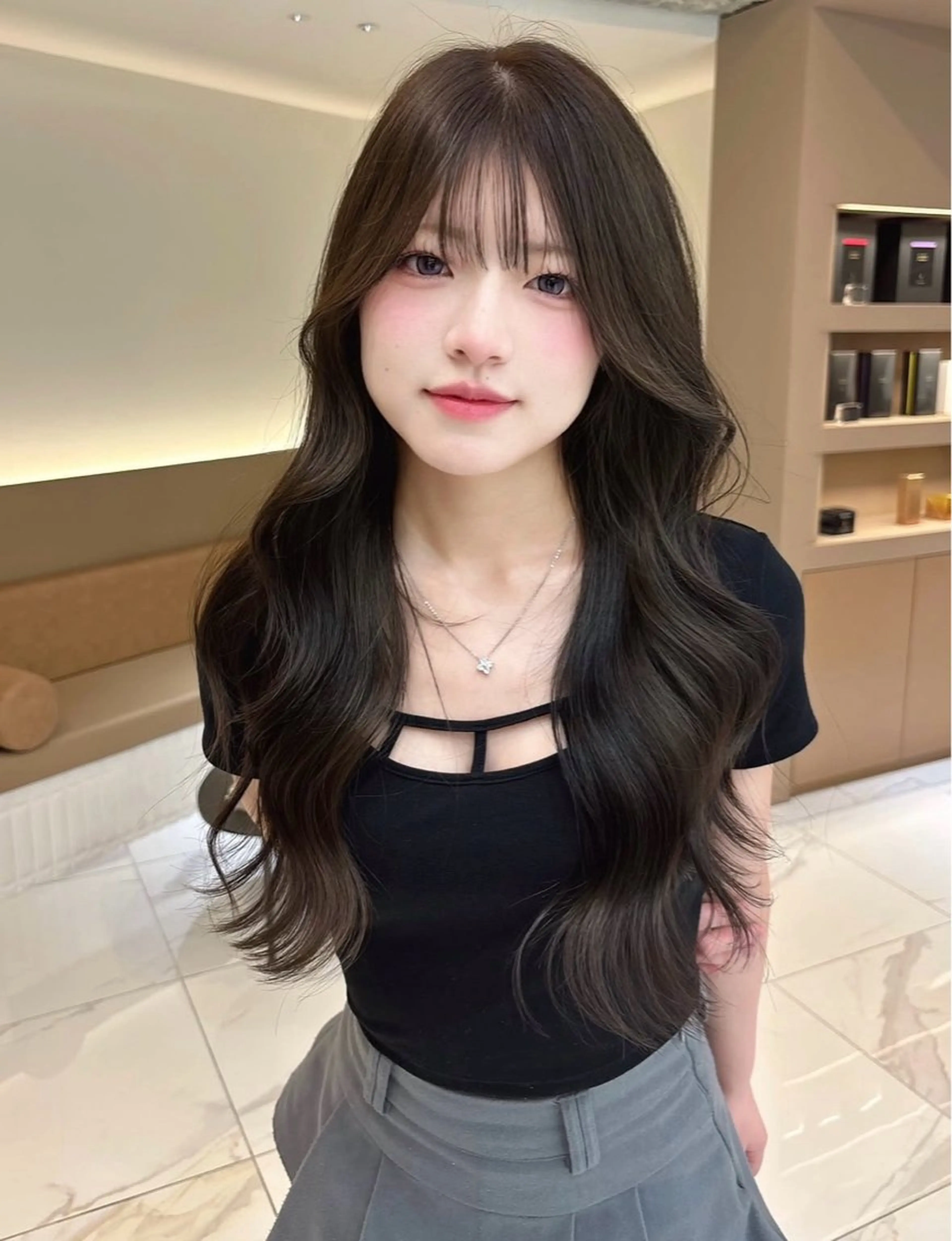 ロング カット ヘアカラー トリートメント ブリーチなし 透明感カラー/松沢のヘアスタイル