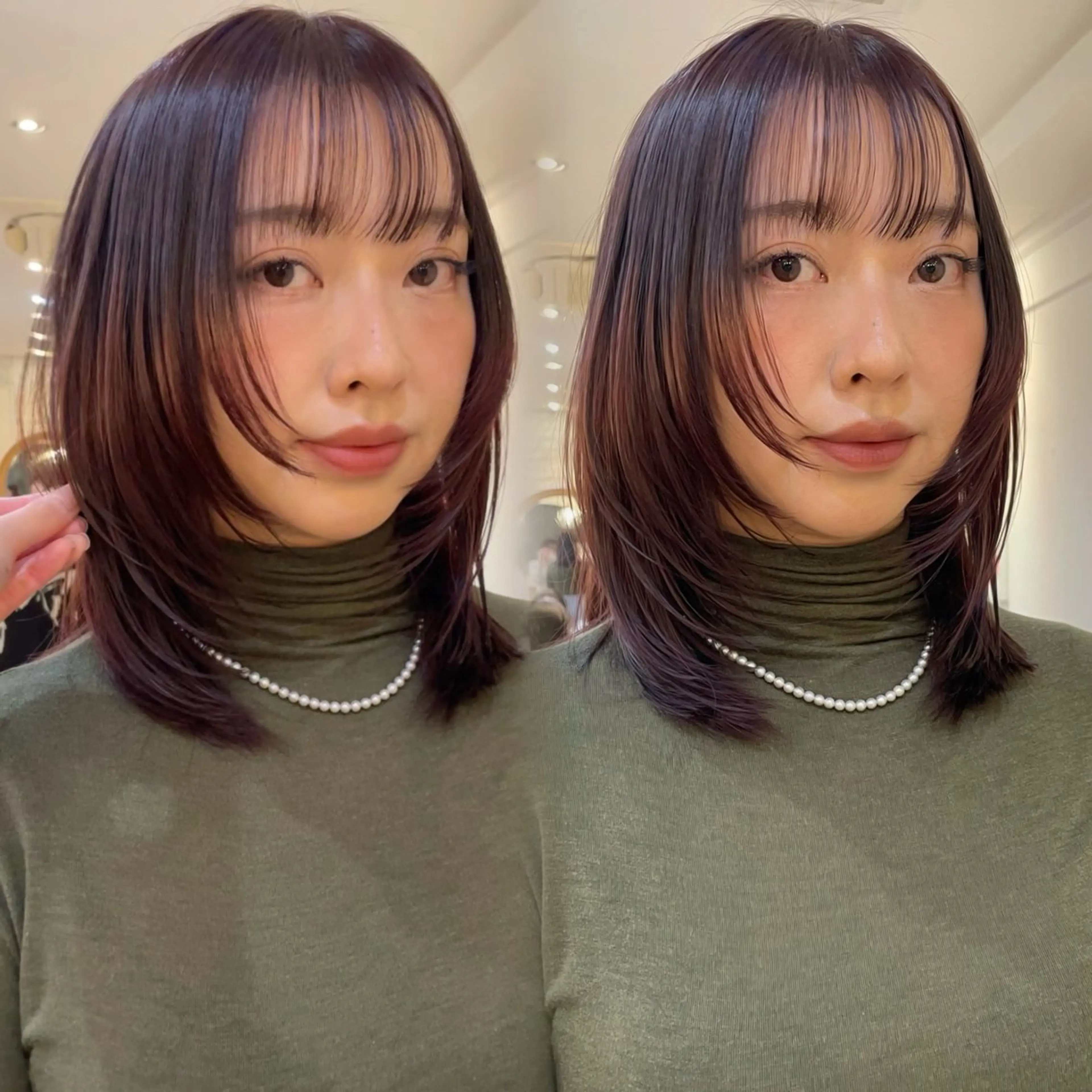 ミディアム ちのレイヤー/ハッ シュカット🌷💝のヘアスタイル