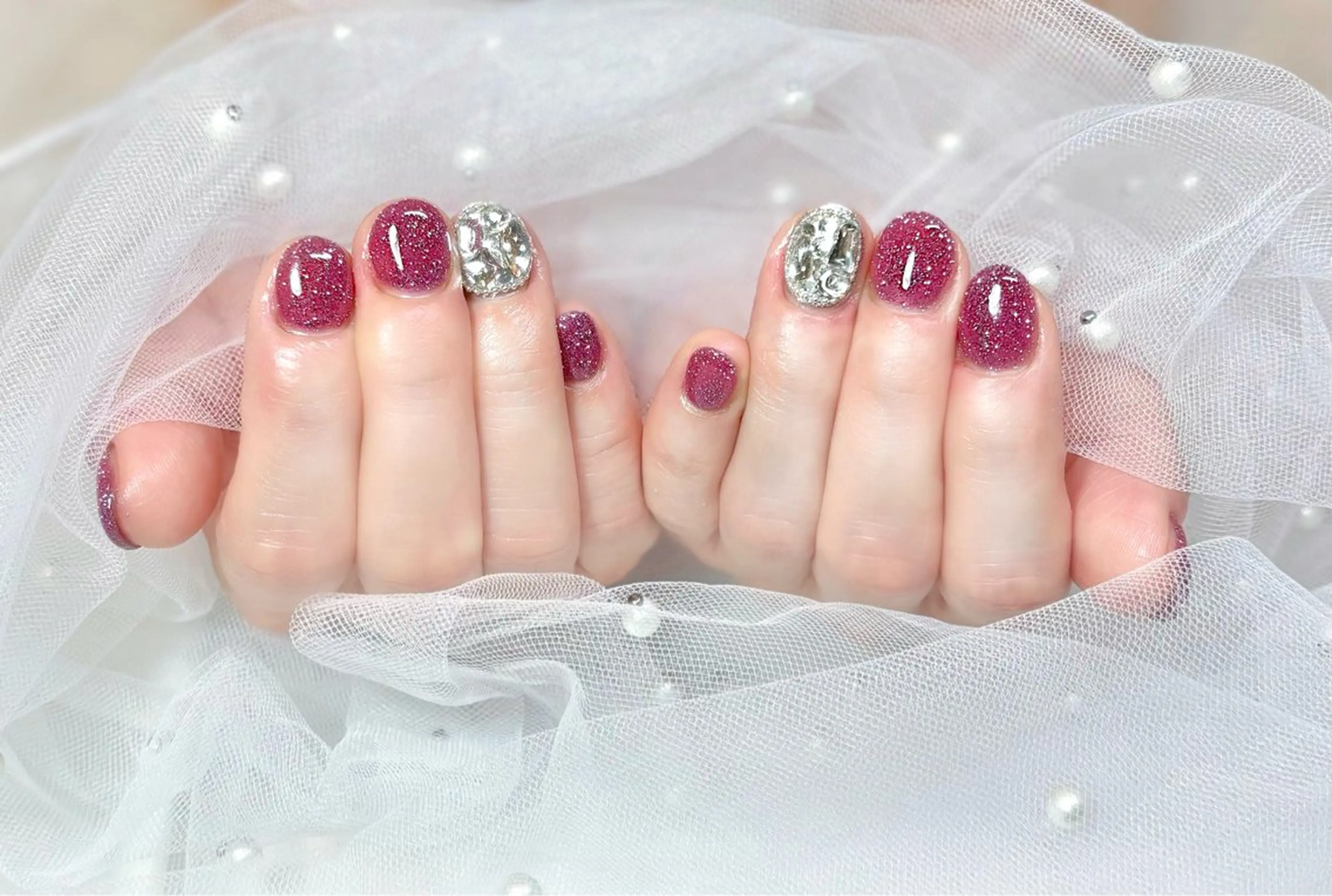 ネイル フラッシュネイル 韓国ネイル ワンカラーネイル パープル Chat　noir所属・【chatnoir】 MIYUのネイルデザイン