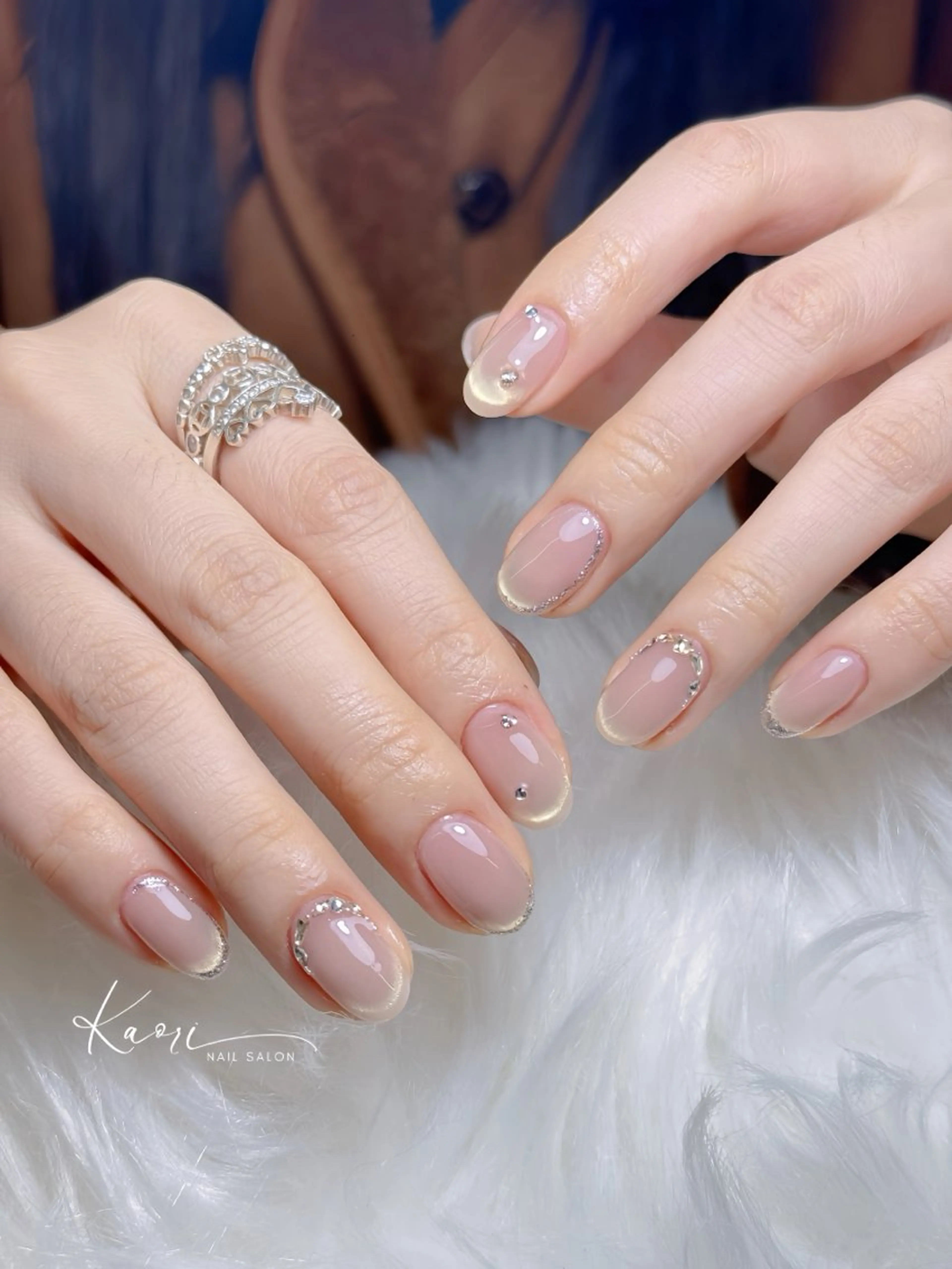 ネイル 韓国ネイル 持ち込み ニュアンスネイル ワンホンネイル ハンドネイル かおり 奏のネイルデザイン