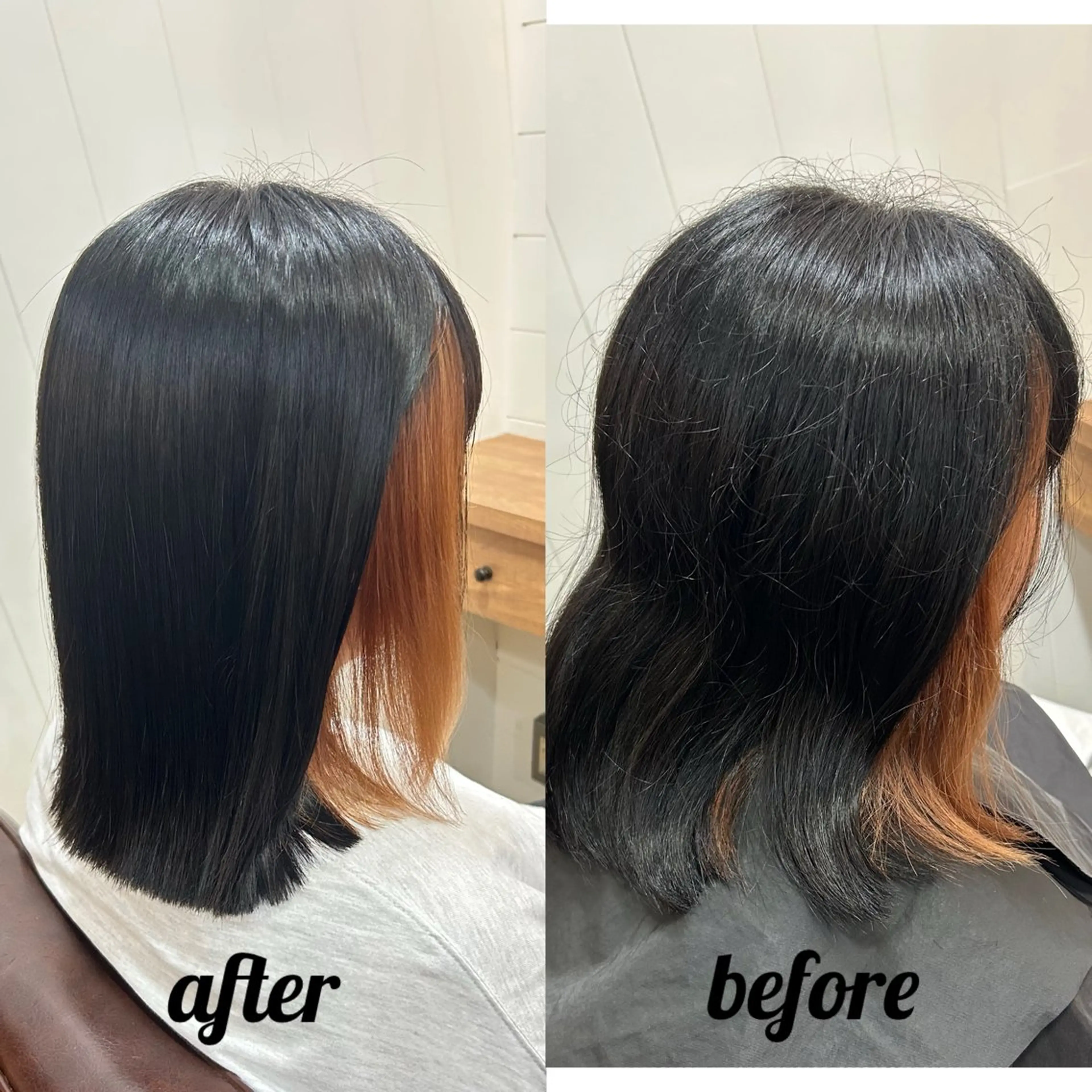 セミロング カット 縮毛矯正 トリートメント 清永 隆二のヘアスタイル