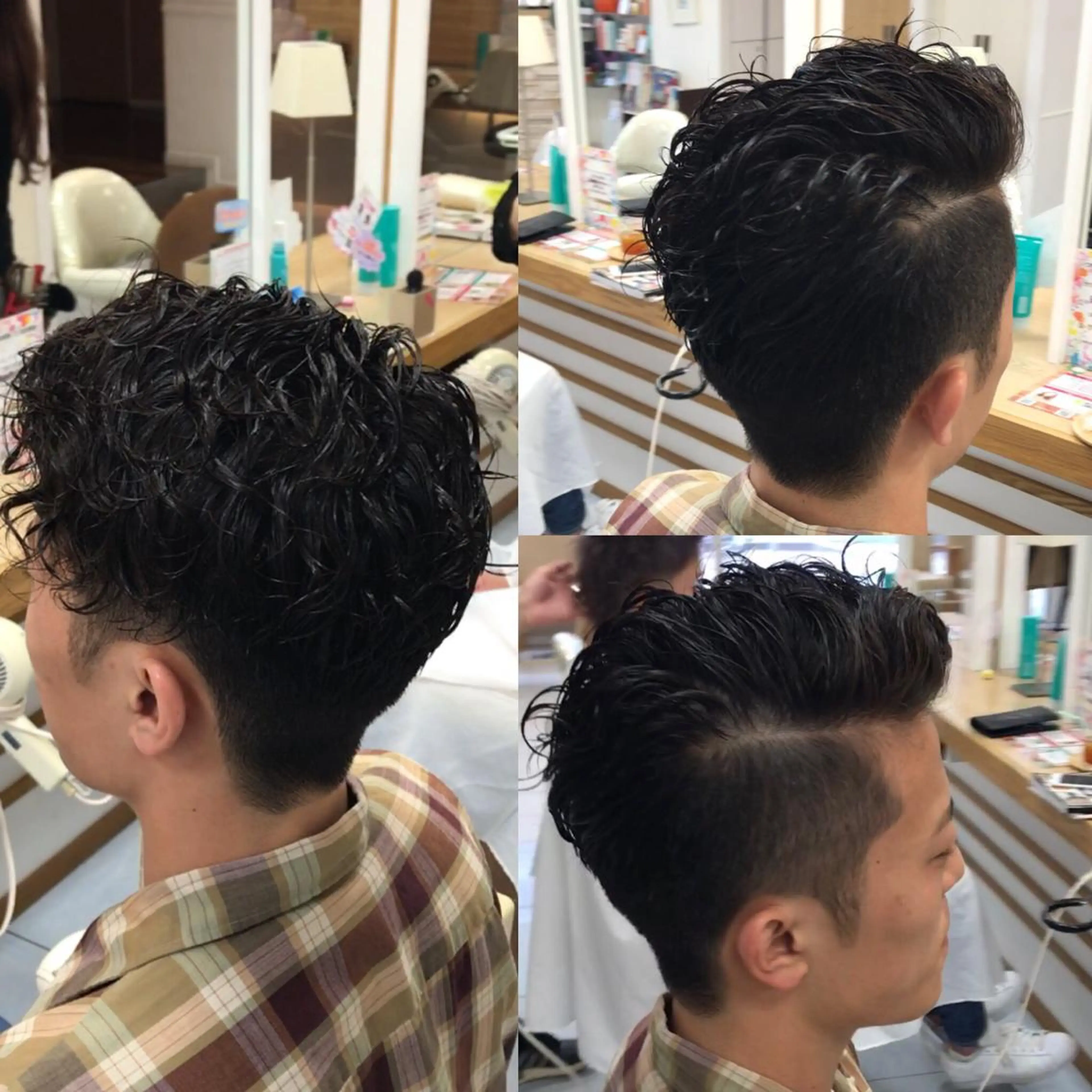 パーマ メンズ 刈り上げ 縮毛/レイヤー 韓国/橋口のヘアスタイル