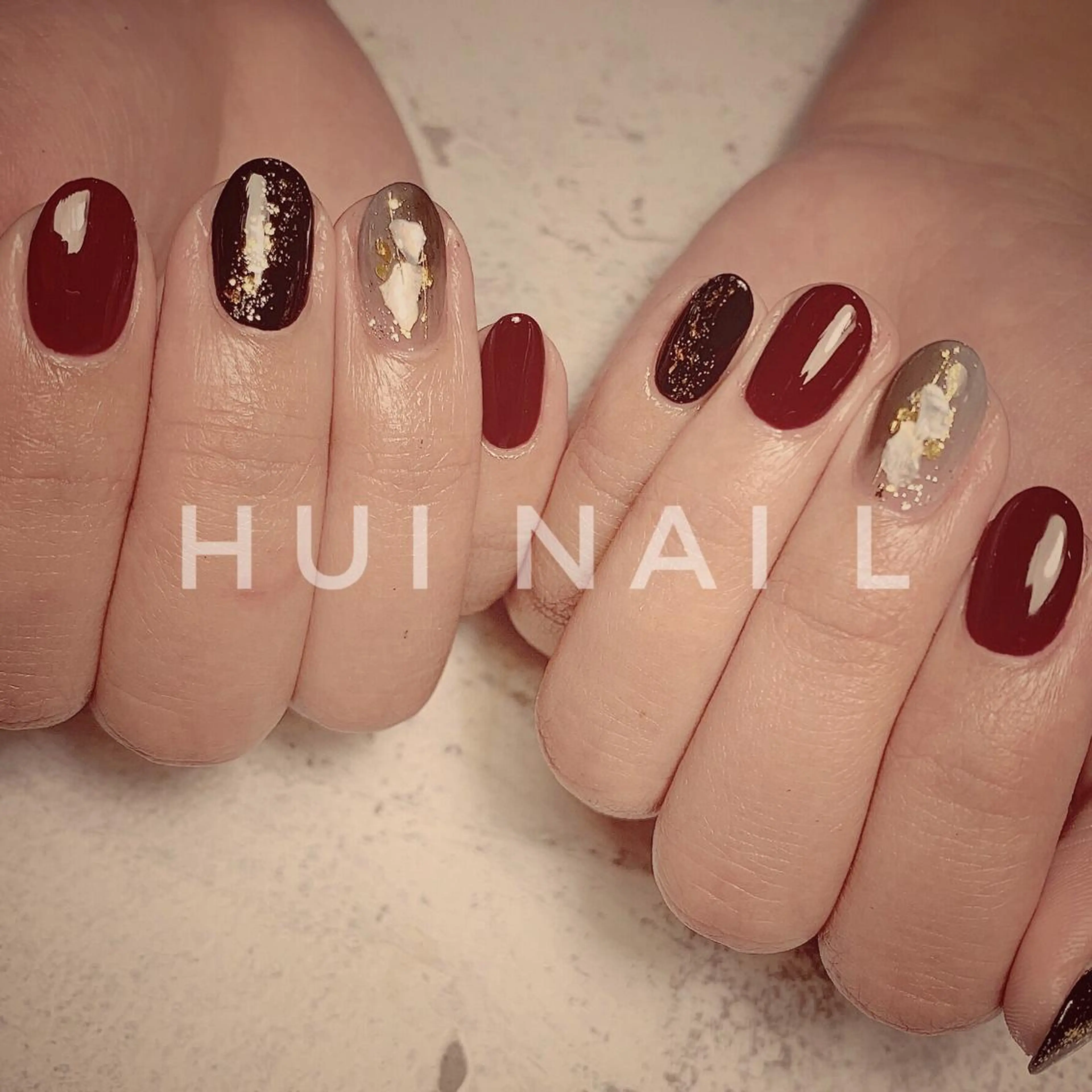 ミディアム めぐみのネイルサロン スタッフ練習のネイルデザイン