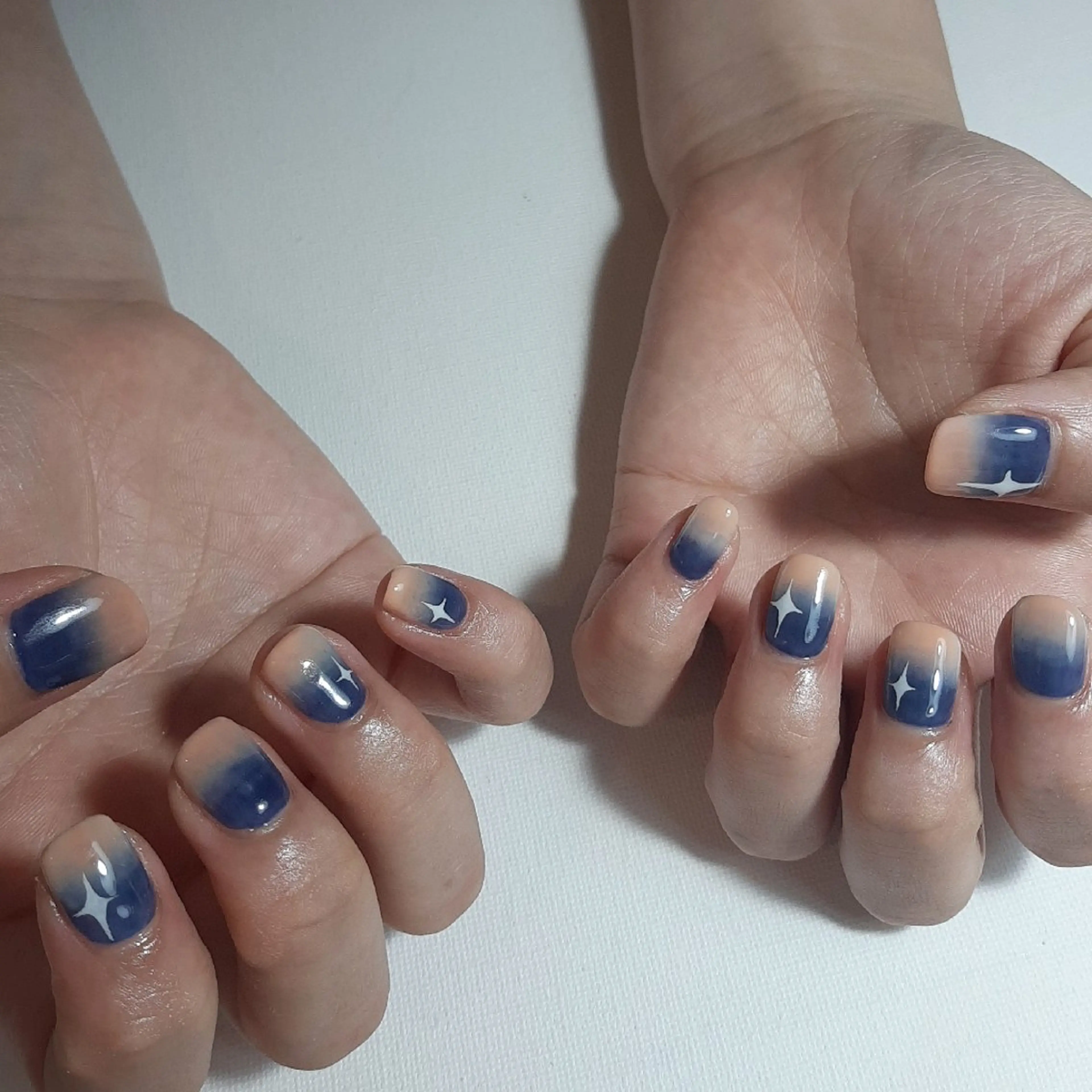 ネイル ジェルネイル グラデーション 持ち込み ショートネイル owlnail /持込みデザイン専門のネイルデザイン