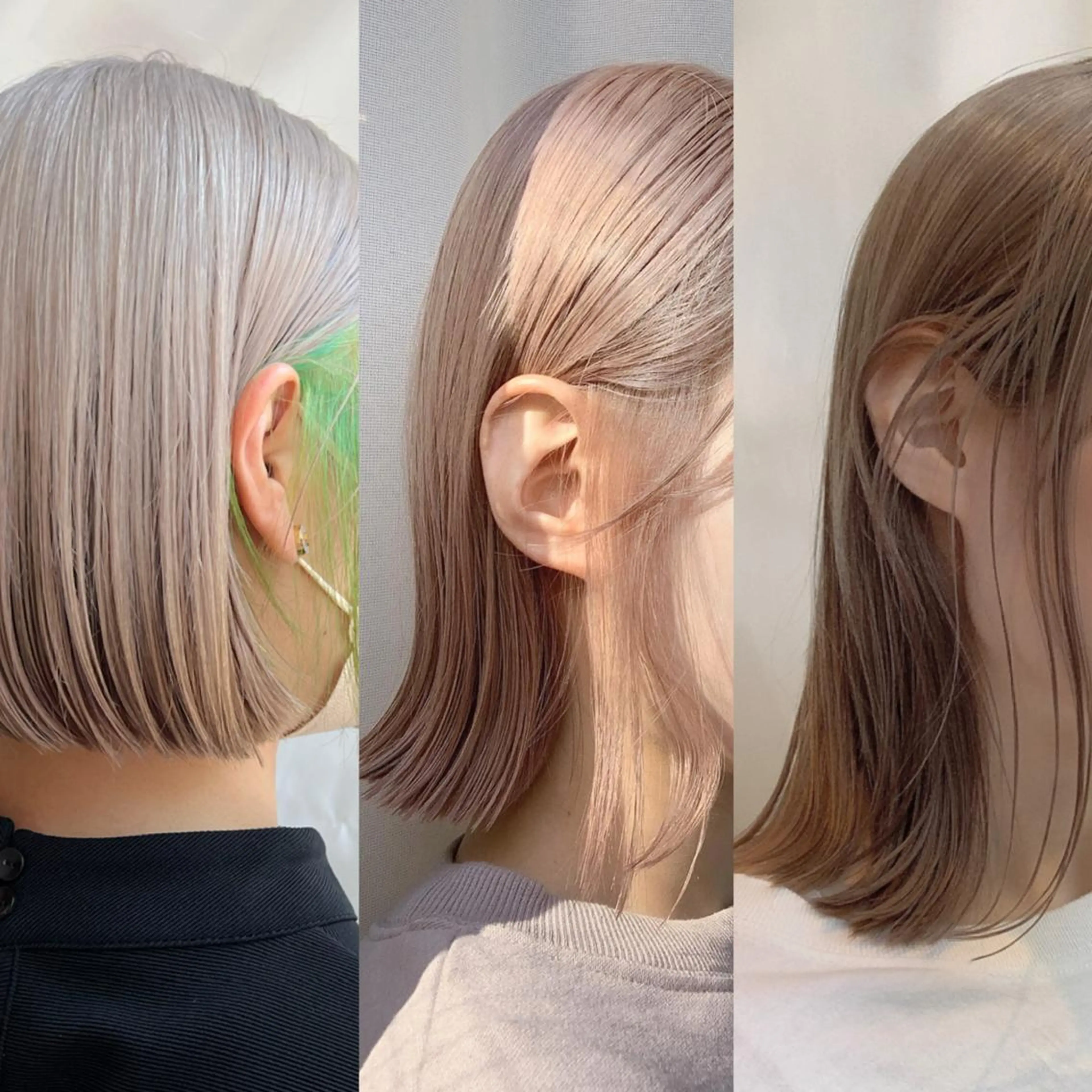 ミディアム カラー ベージュカラー 透明感カラー グレージュ ボブ カット ヘアカラー トリートメント レイヤー専門家 ダブルカラー修のヘアスタイル