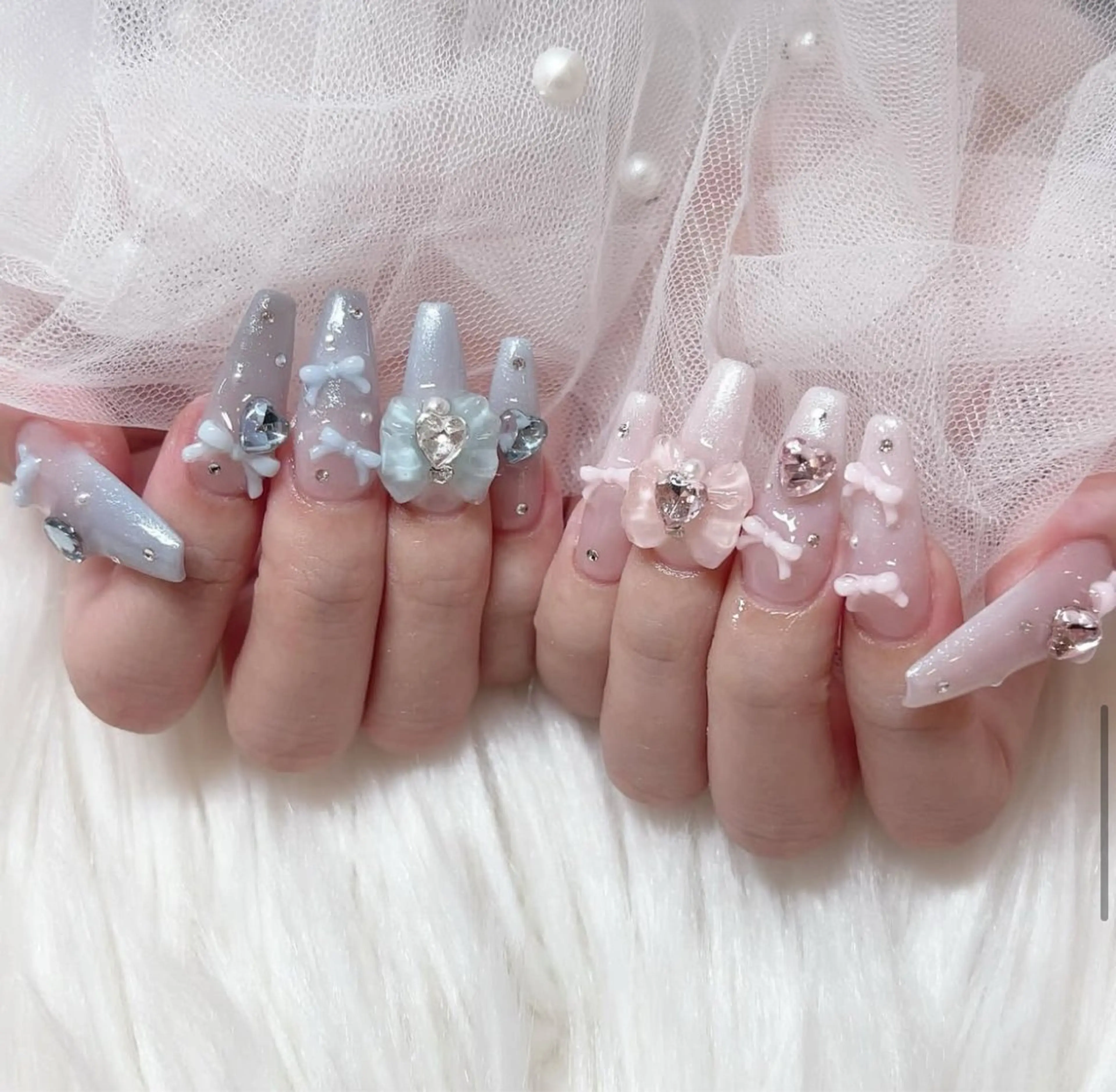 ネイル アートネイル オーロラネイル フレンチネイル ジェルネイル グラデーション ハンドネイル Ryu Nail NekoChanのネイルデザイン