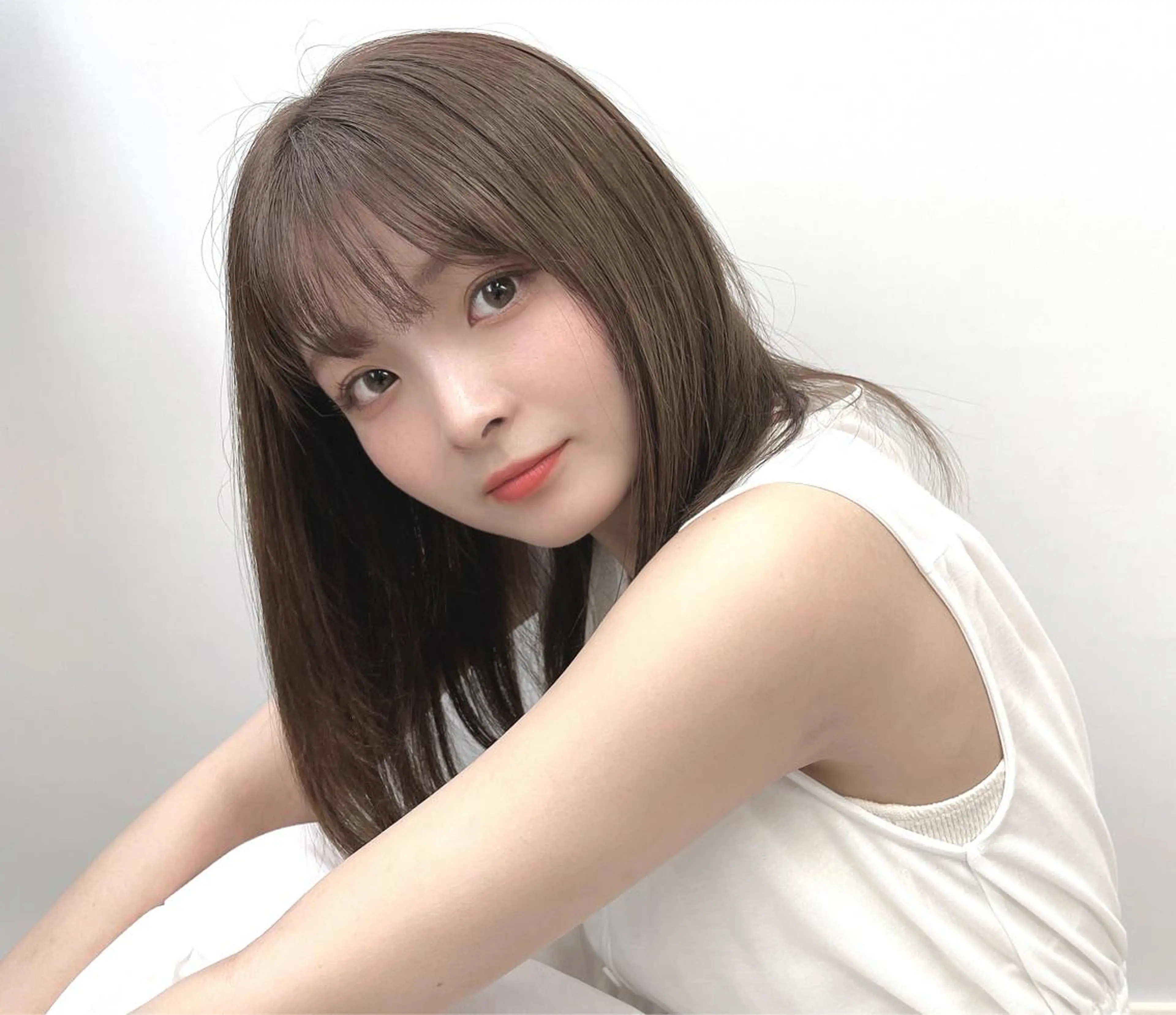 セミロング セミロングパーマ ハイライト 髪質改善 韓国風ヘア 縮毛矯正 ACRO梅田【アクロ】所属・美髪矯正・レイヤー 倉友哉のヘアスタイル