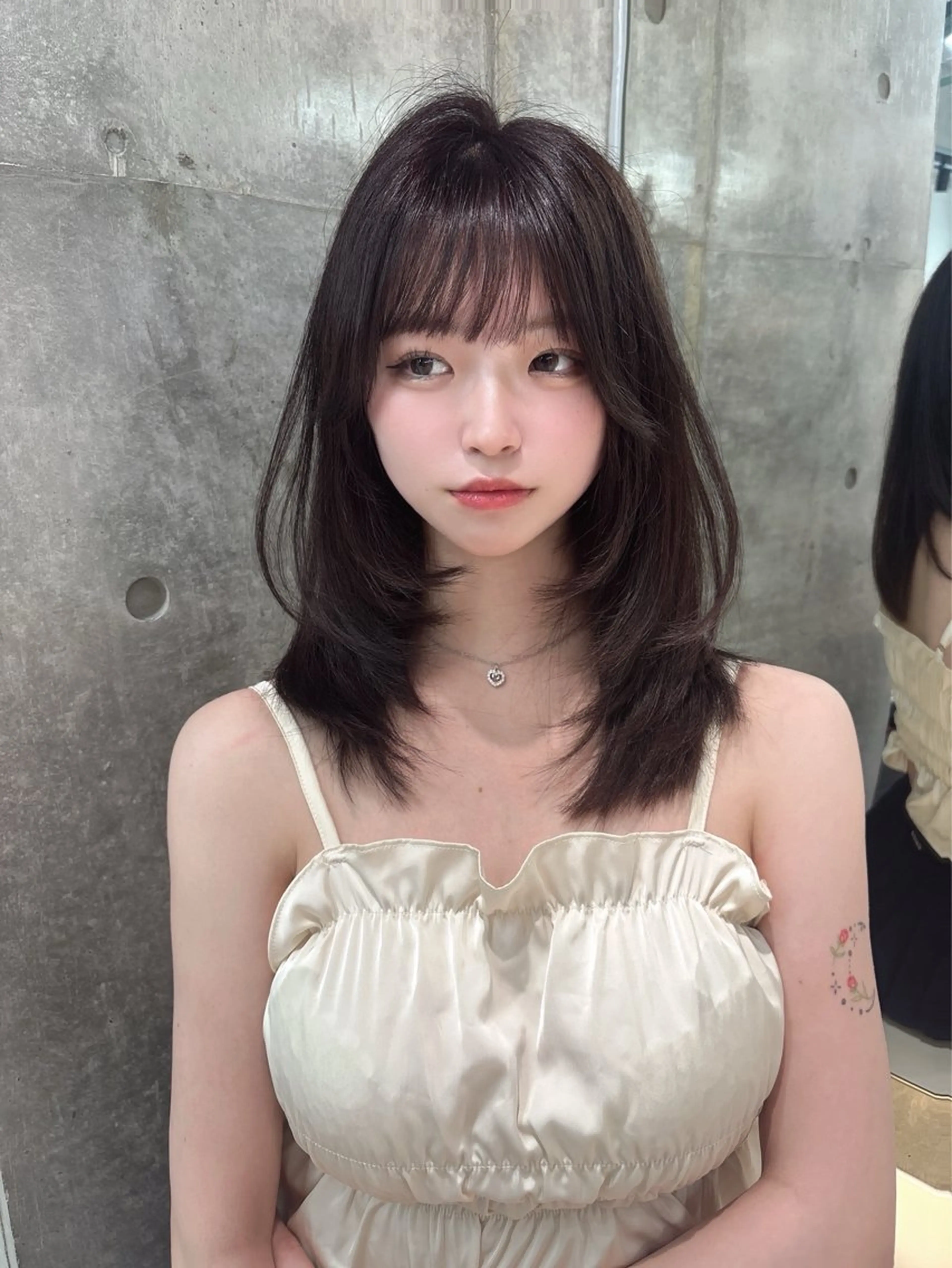 ミディアム 髪質改善 韓国風ヘア rina／ベージュ ワンホン/韓国ヘアのヘアスタイル