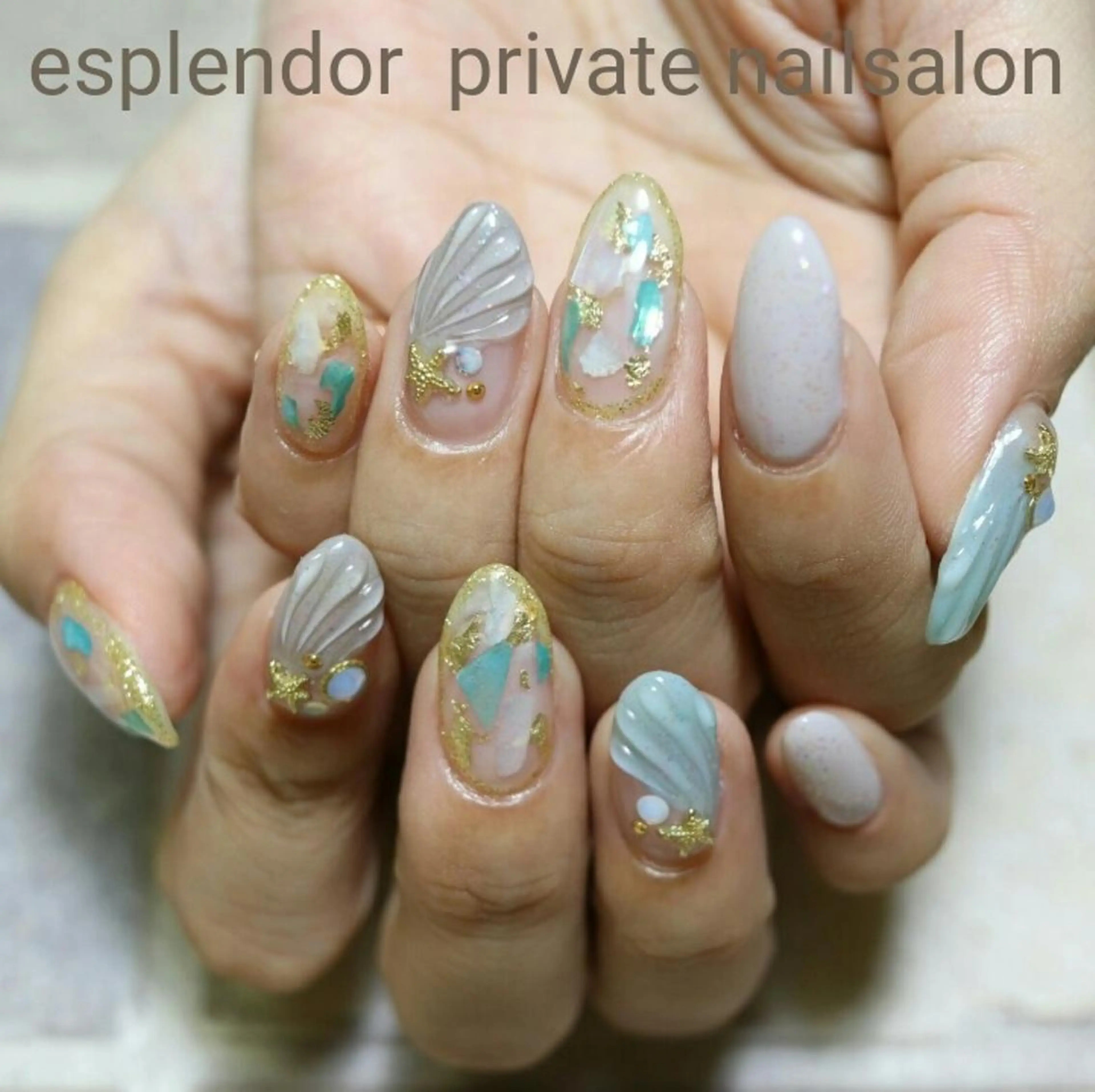 ネイル キラキラネイル 夏ネイル esplendor  小野寺のネイルデザイン