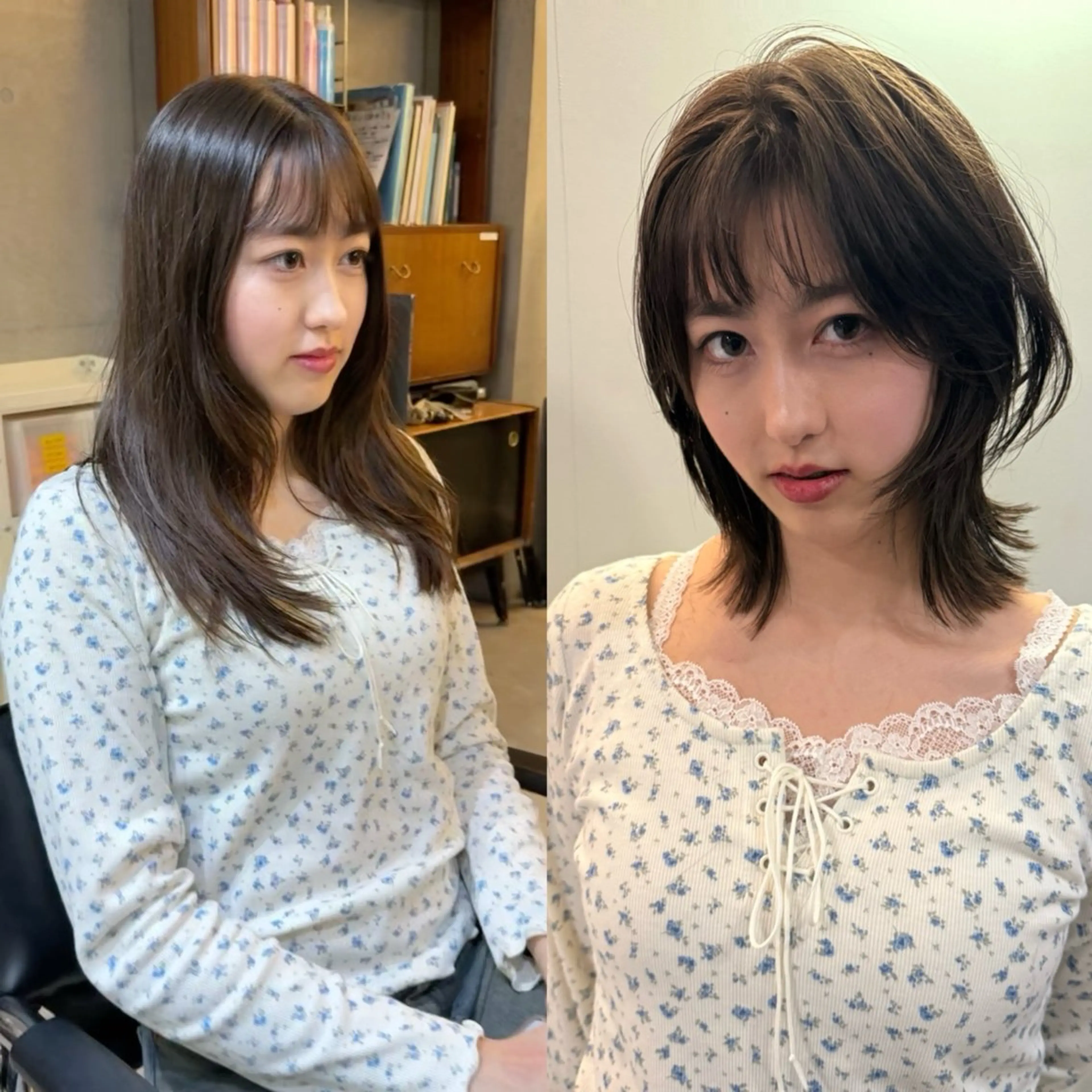 ミディアム カット トリートメント レイヤーカット\ウル フ　chinatsuのヘアスタイル