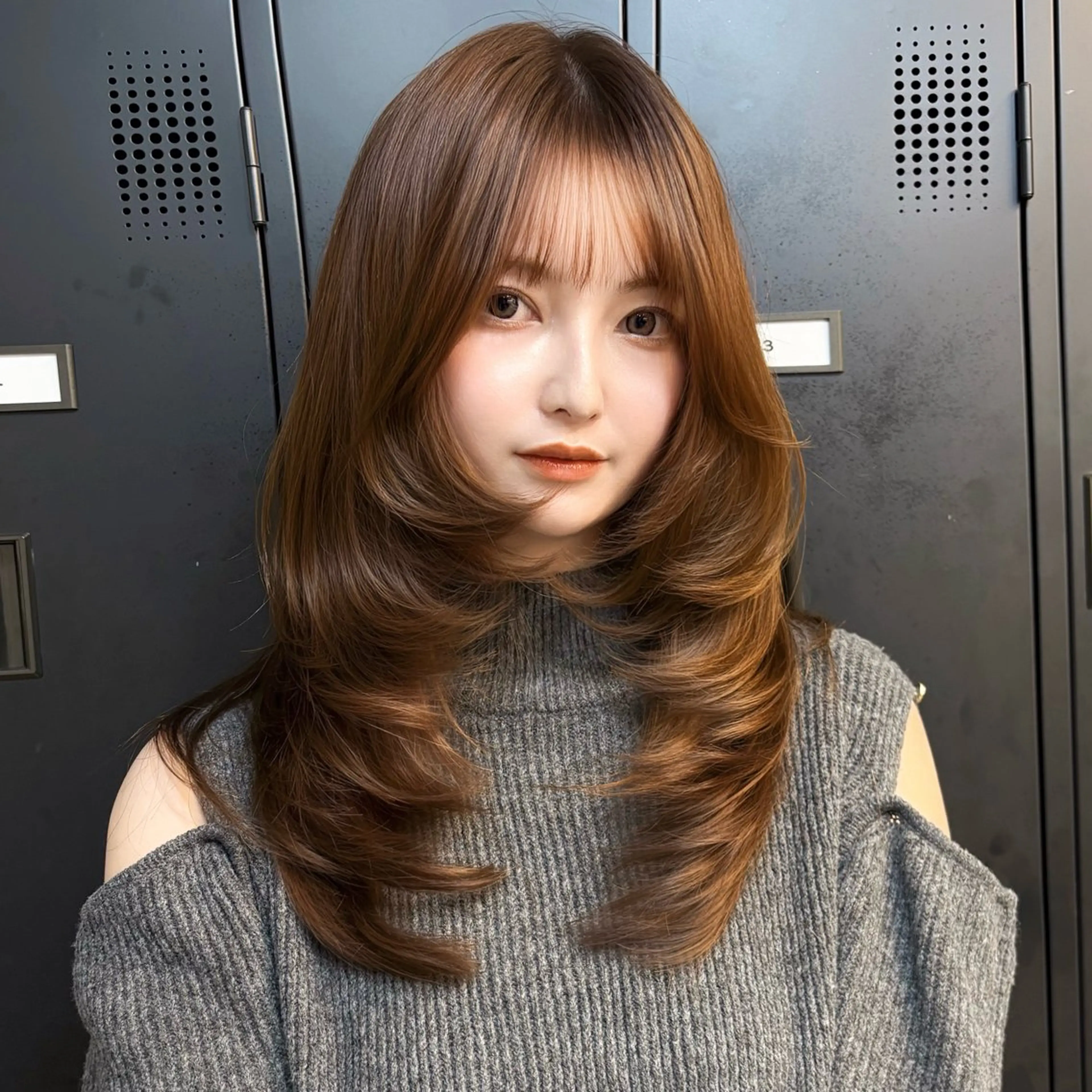 ロング カラー カット ヘアカラー トリートメント レイヤー髪質改善 ハッシュカット/新宿のヘアスタイル