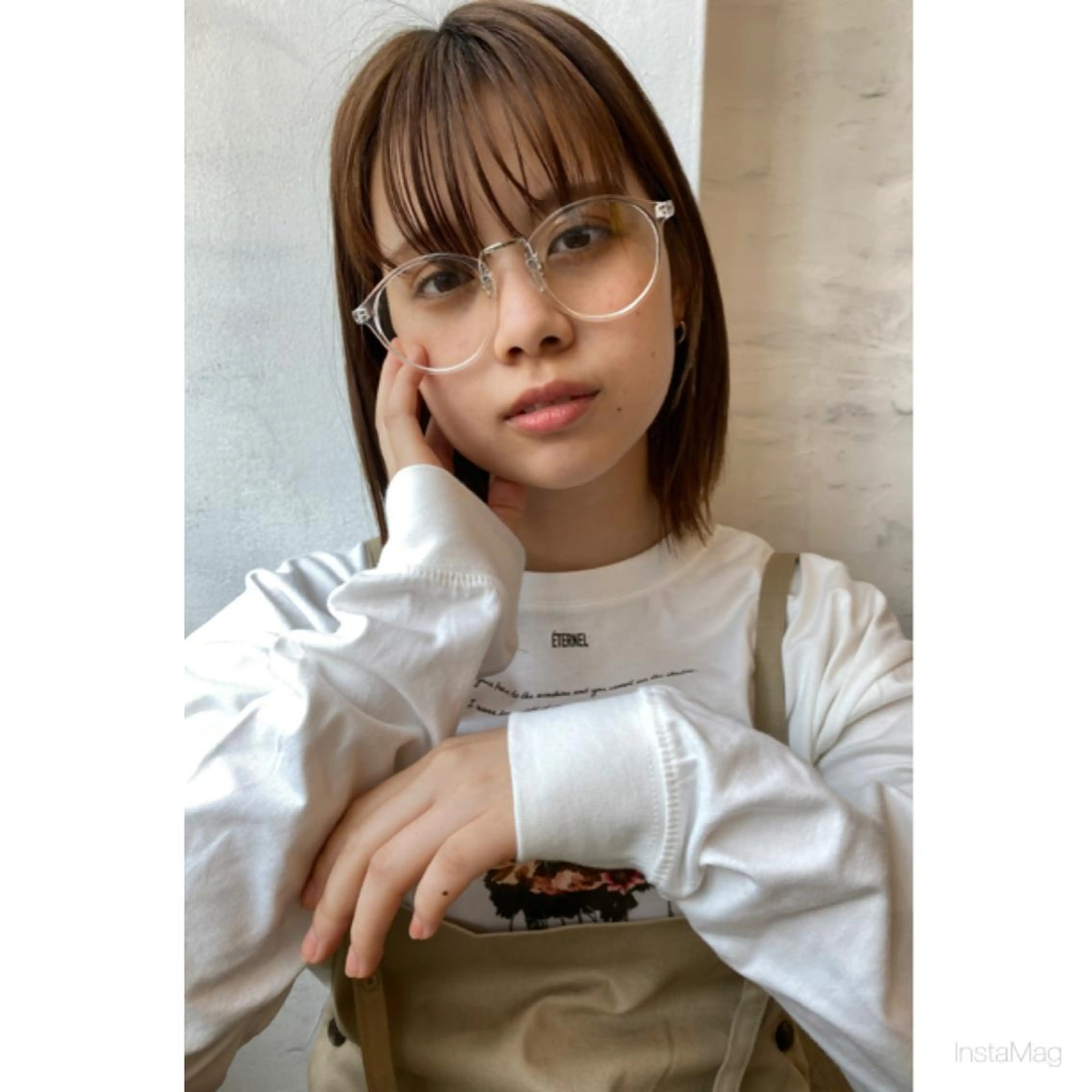 ミディアム カラー カット ヘアカラー 岩間 香純のヘアスタイル