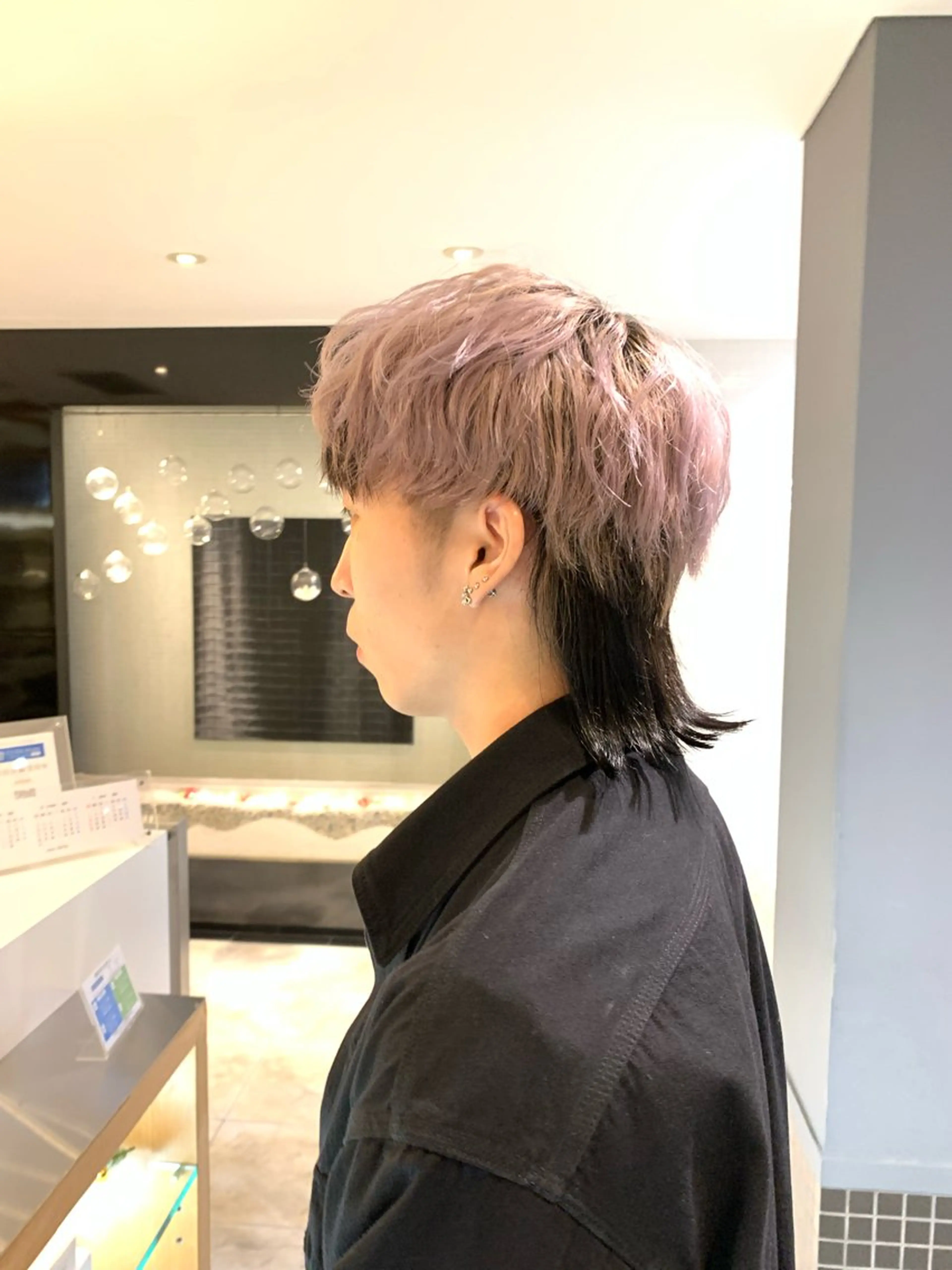 カラー メンズ メンズウルフカット デザインカラー ウルフカット 名竹聖治/透明感 カラー/縮毛矯正のヘアスタイル