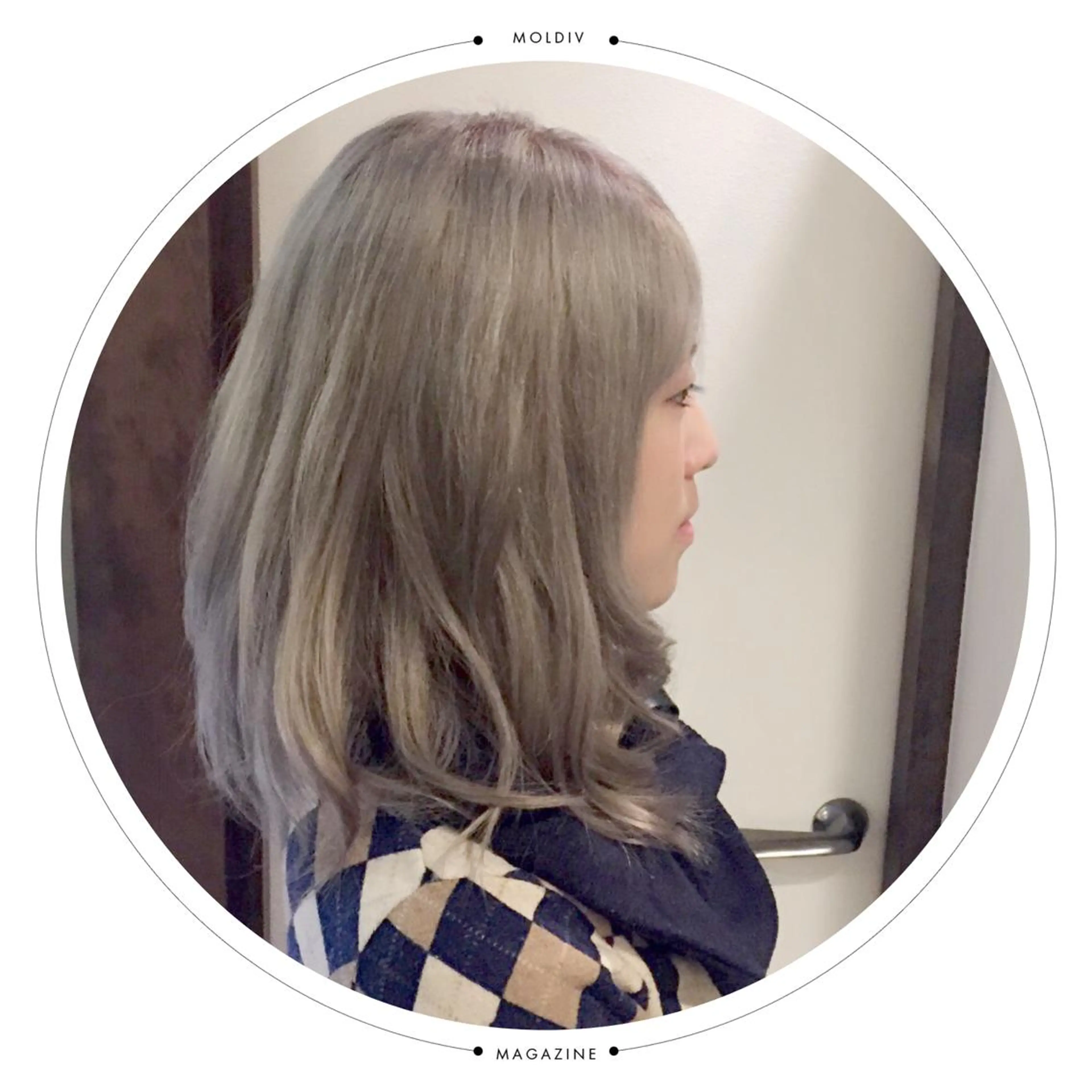 ミディアム セミロング カラー シルバー ✨縮毛矯正✨髪質改善 ナカシマ ユミのヘアスタイル