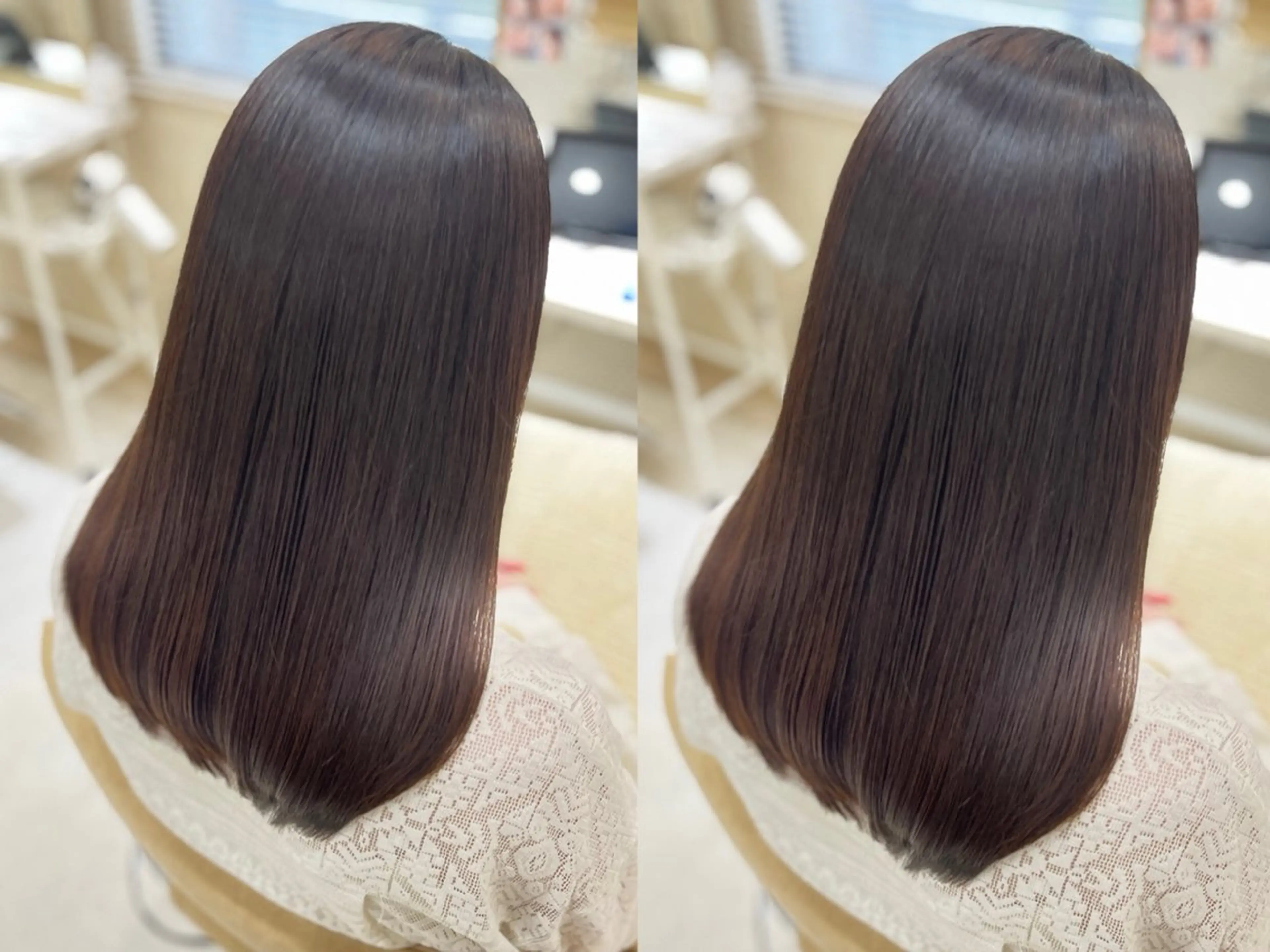 ミディアム カット 縮毛矯正 トリートメント Zina博多/ボブ 顔周りKEIKOのヘアスタイル