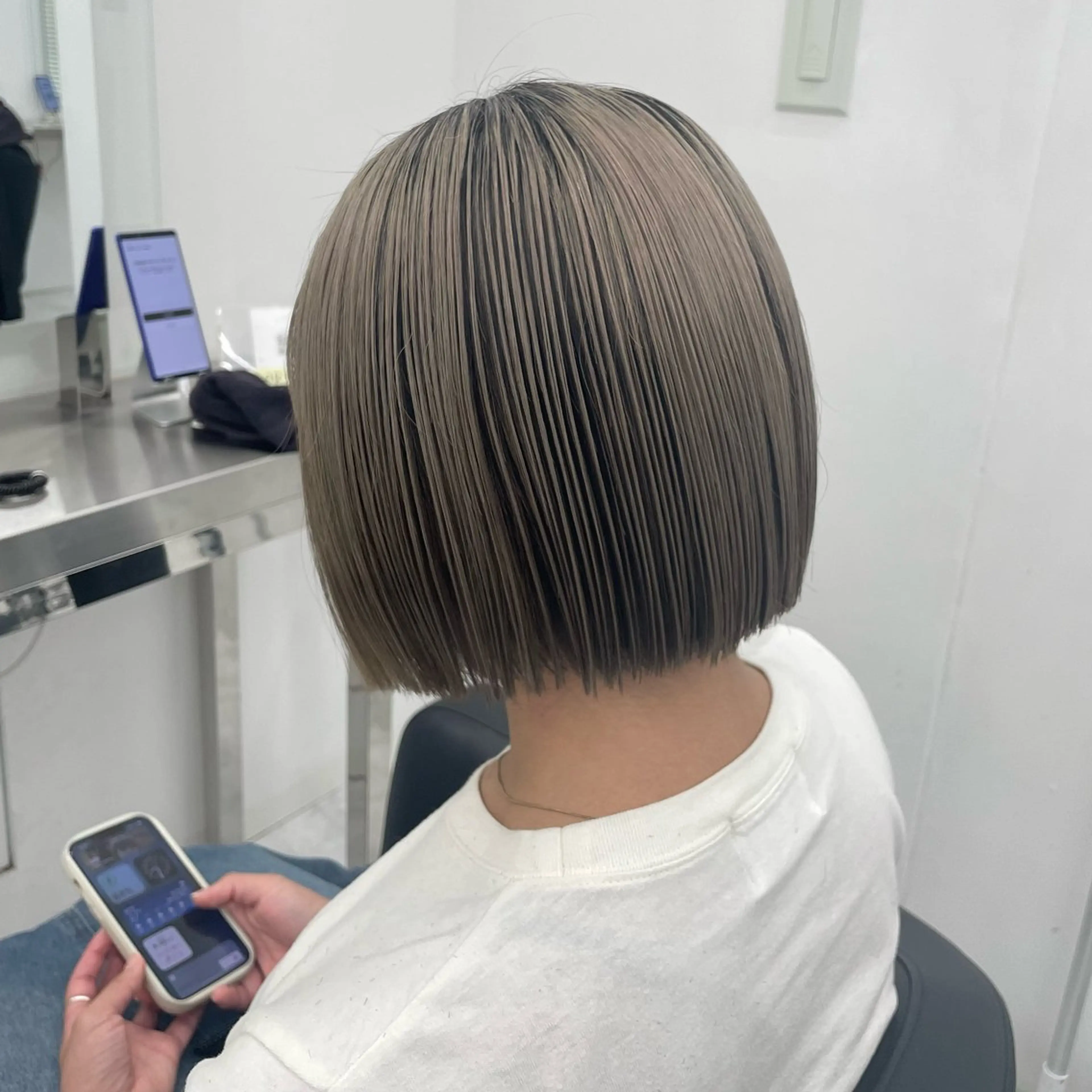 ショート カラー ヘアアレンジ カット トリートメント ヘアセット 縮毛矯正🤍 盛れるボブ/ひかりのヘアスタイル