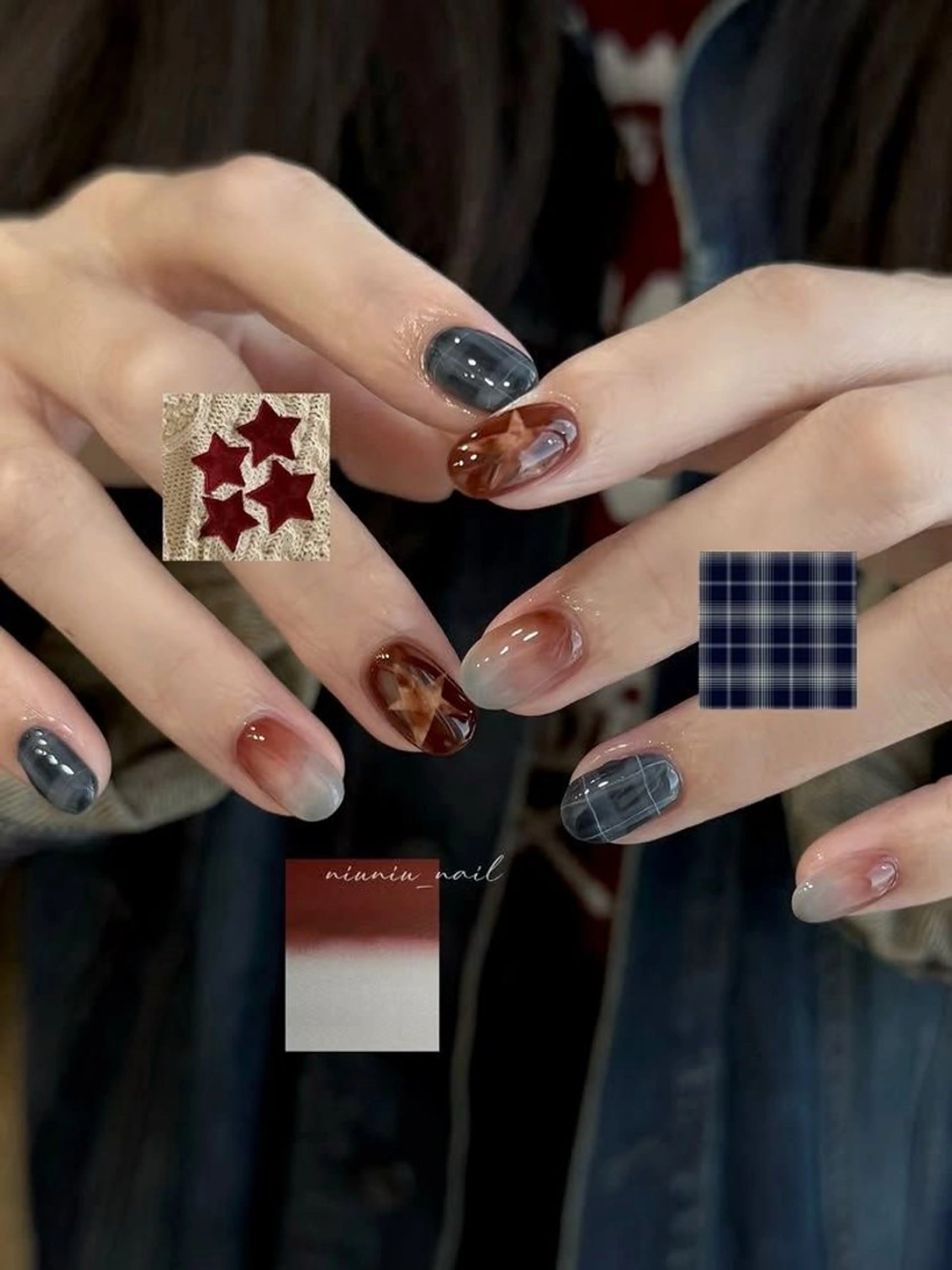 ネイル 韓国ネイル 持ち込み ニュアンスネイル ネイルチップ 冬ネイル LISA ANA.CHUOのネイルデザイン