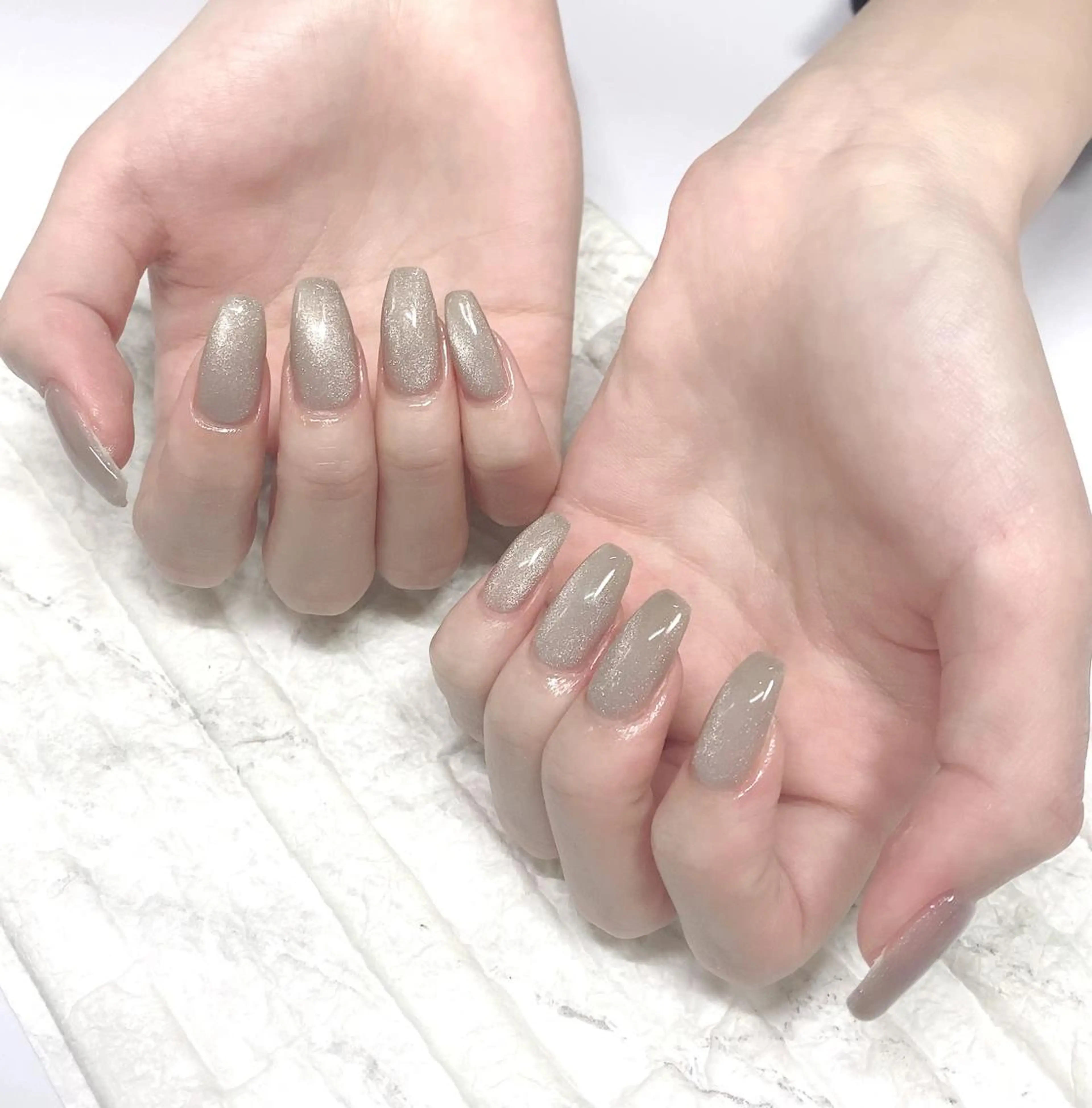 ネイル マグネットネイル シルバー ハンドネイル yochi nailのネイルデザイン