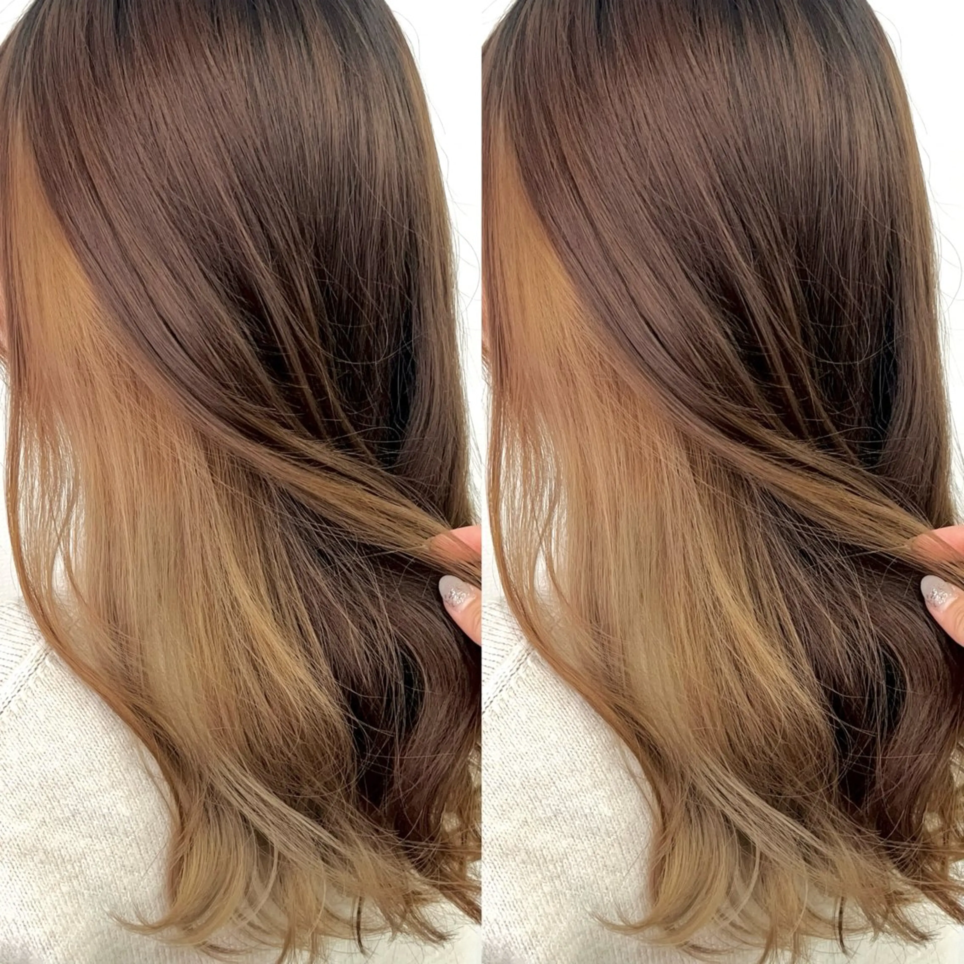 ロング カット ヘアカラー トリートメント 透明感カラー🪿🤍 顔まわりカットのヘアスタイル