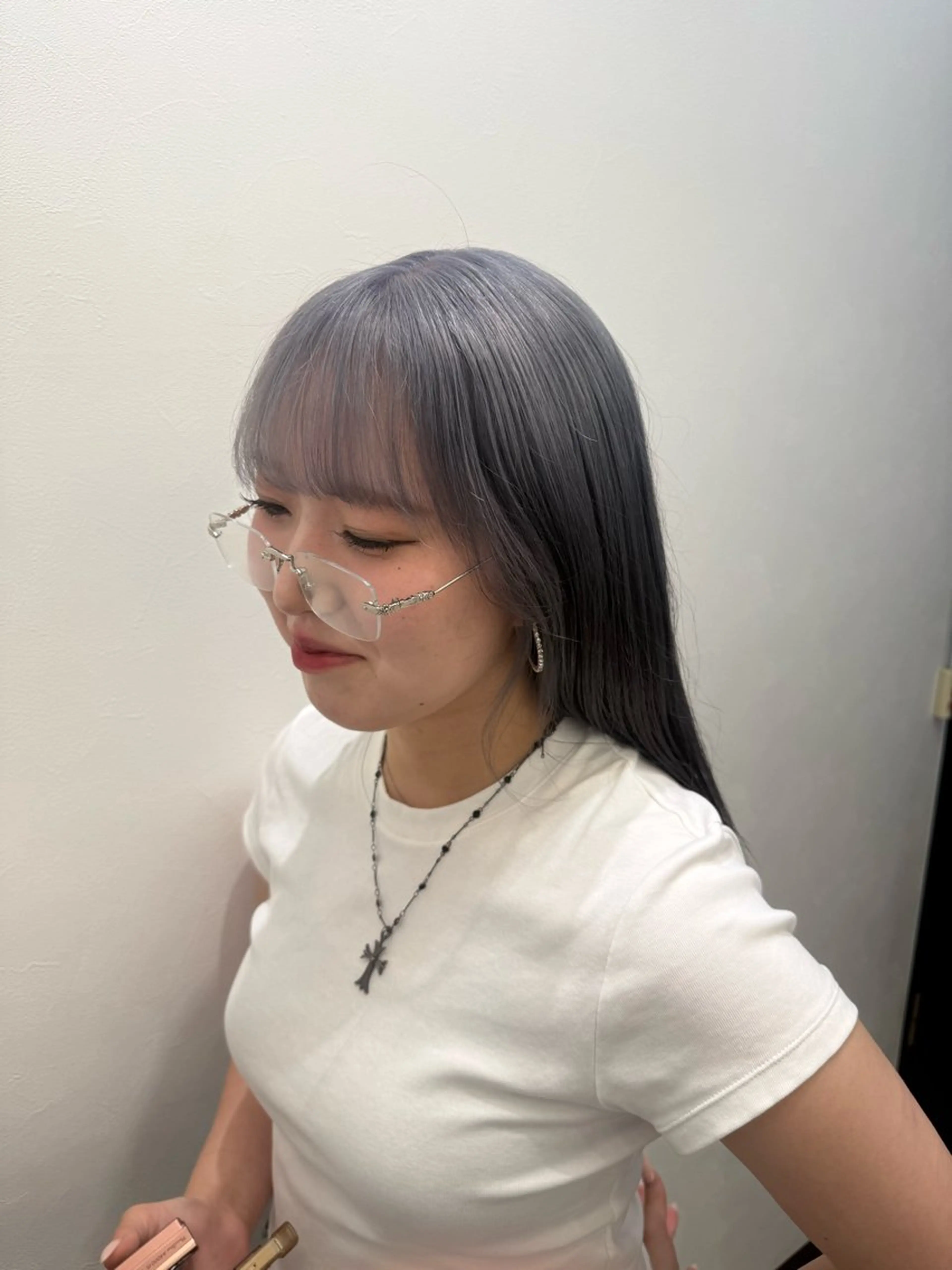セミロング カラー ブリーチ ブロンド ケアブリーチ ダブルカラー イヤリングカラー ✨ハイトーン/レイヤ ー/横浜/優内✨のヘアスタイル