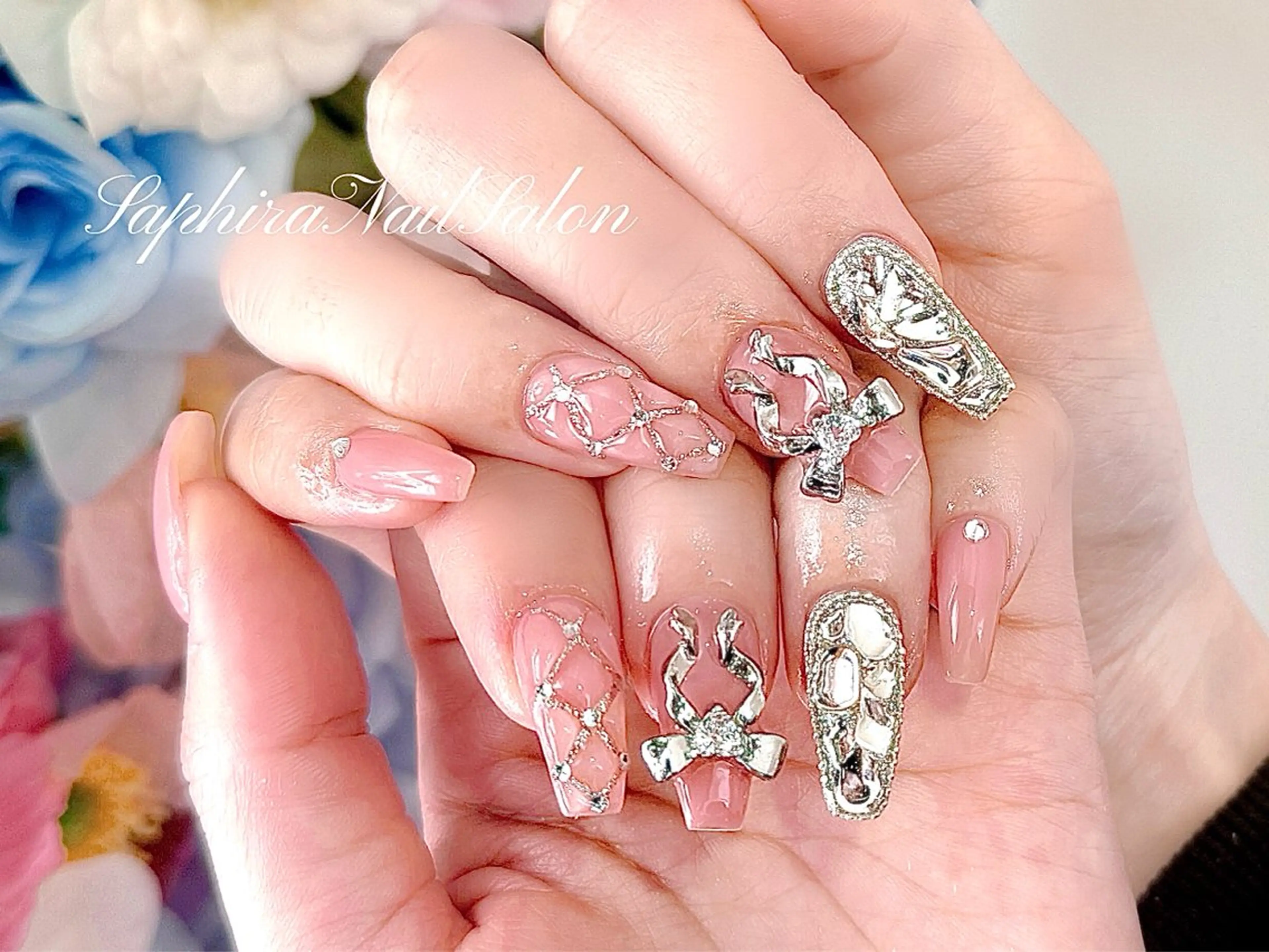 カラー ハンドネイル Saphiraネイル サロン錦糸町のネイルデザイン