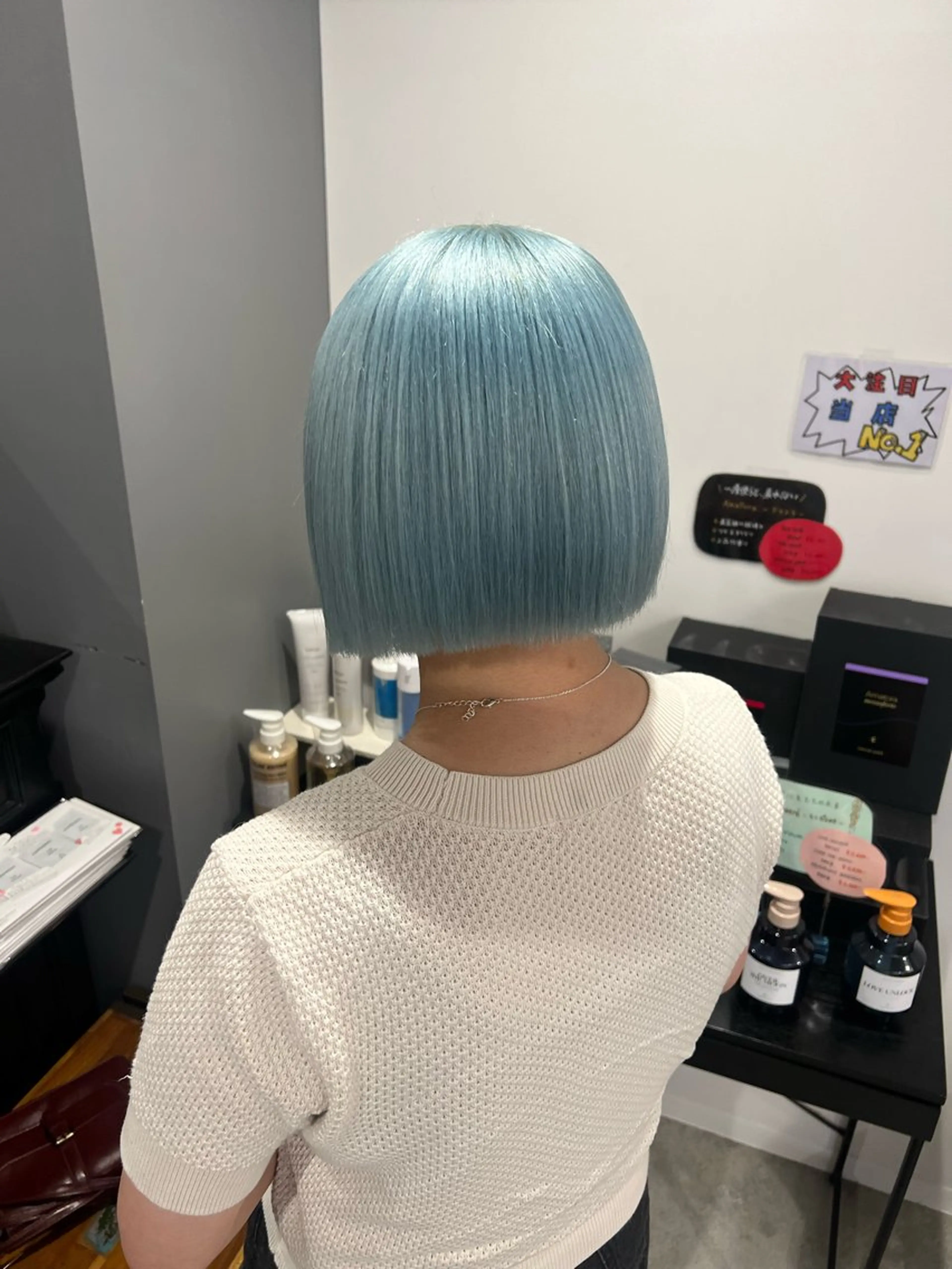 ショート カラー ブルーカラー メンズカット/シャ ドウパーマ/KOBAのヘアスタイル