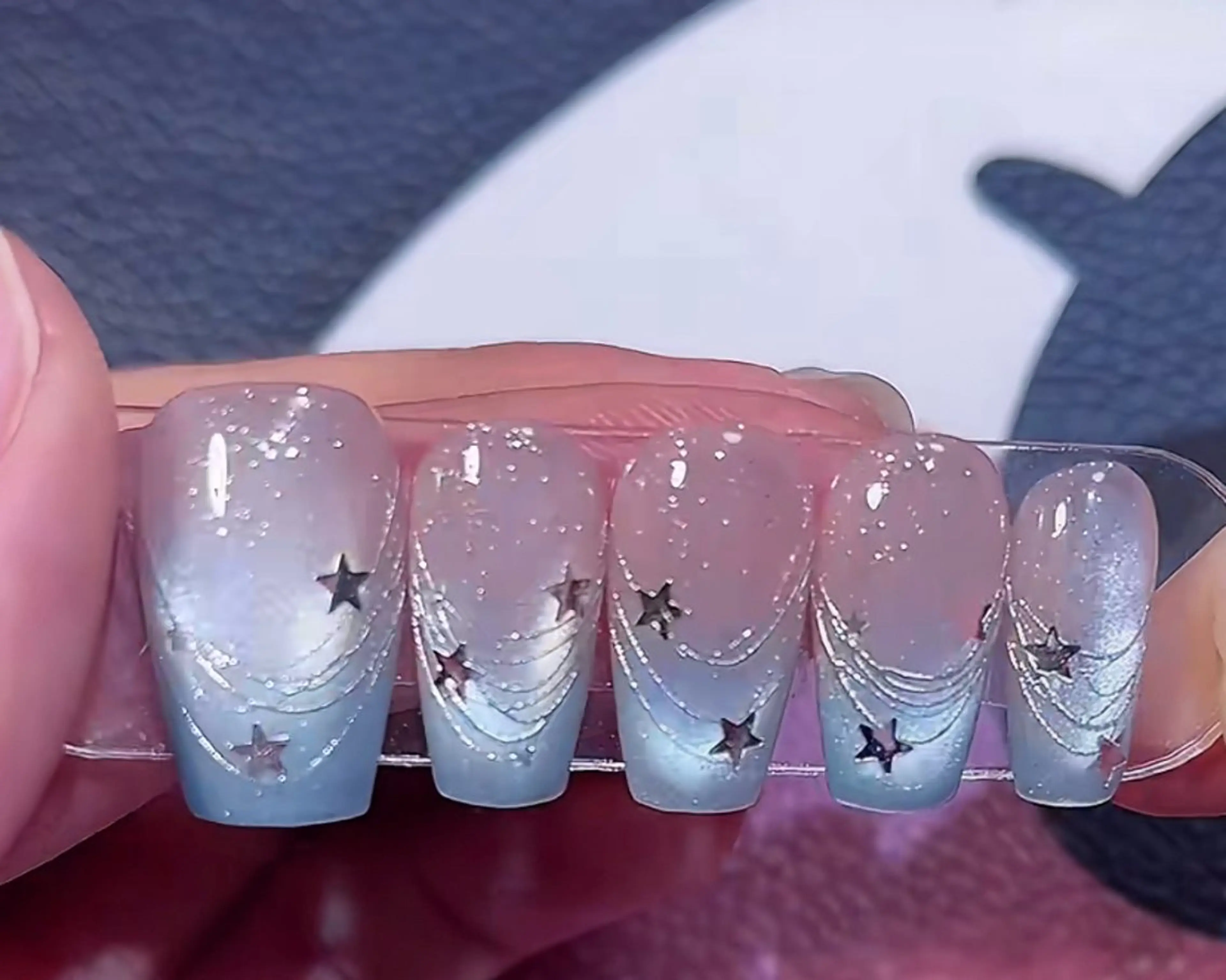 ネイル オーロラネイル チークネイル 桜ネイル 長さ出し ジェルネイル ハンドネイル YUYI.nail salonのネイルデザイン