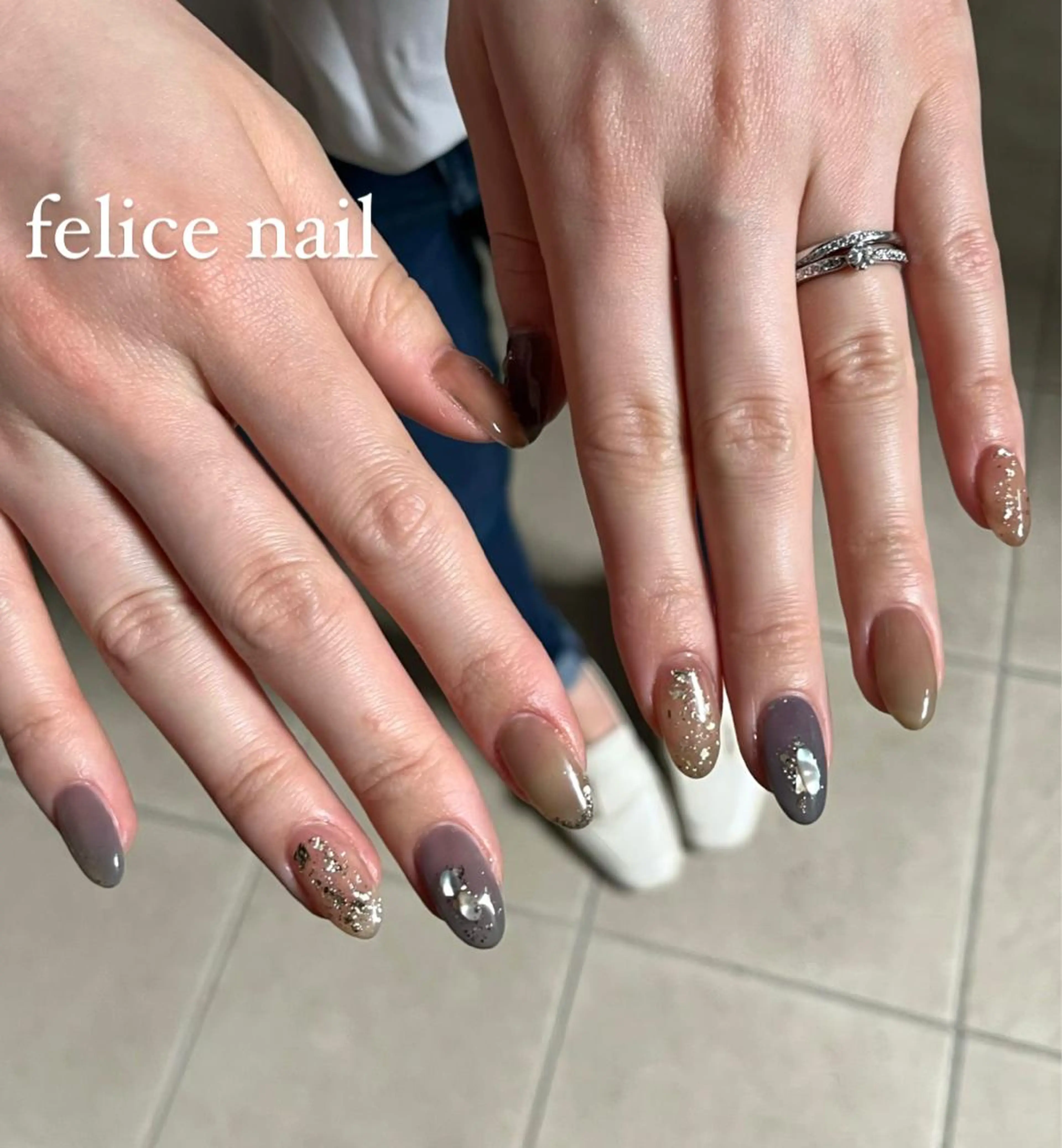 ネイル ジェルネイル ニュアンスネイル オフィスネイル パラジェル felice nailのネイルデザイン