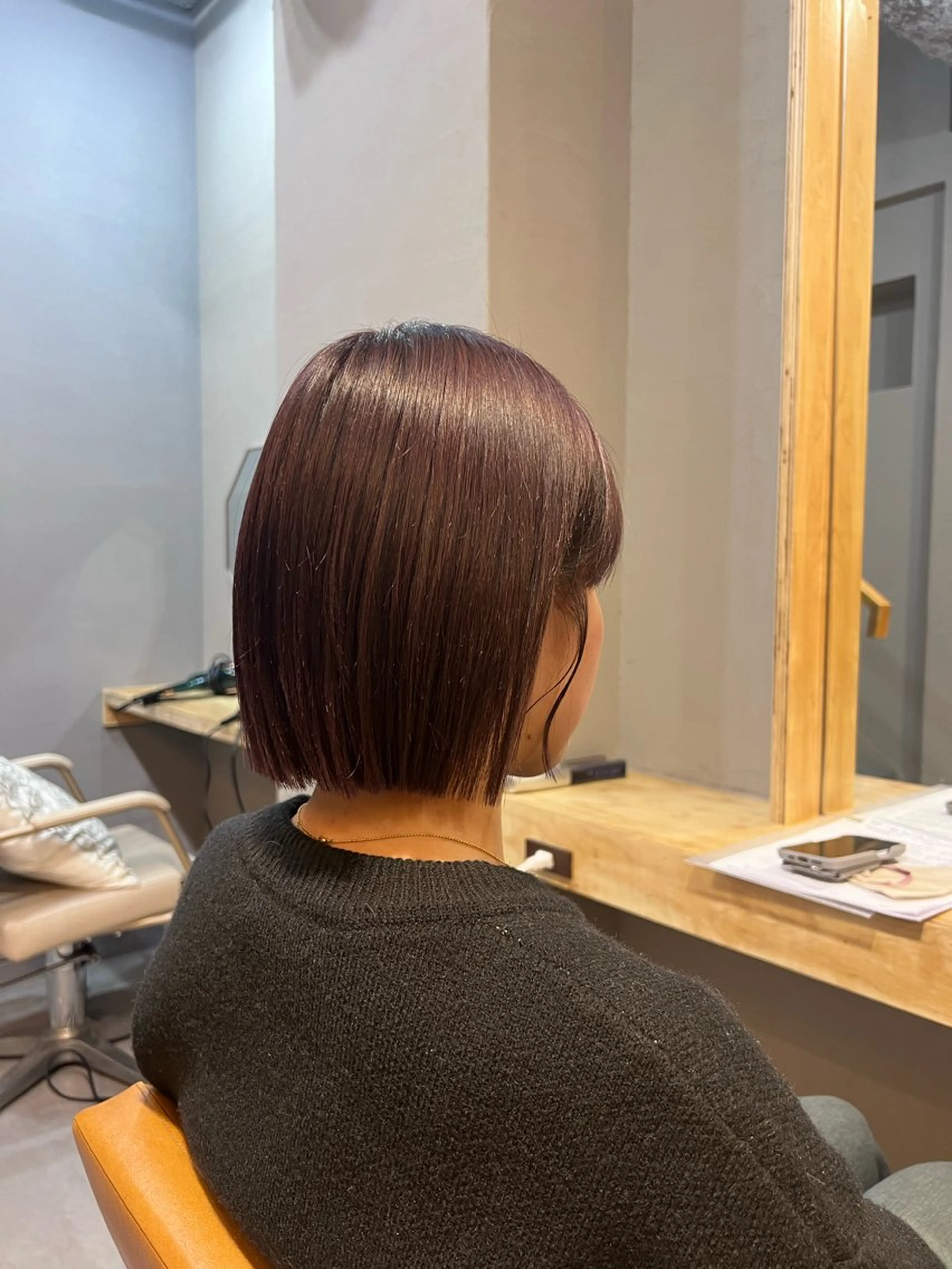 ショート カラー 切りっぱなしボブ ボブ 神戸ボブ✂️ ioe三宮/田 伸佳のヘアスタイル