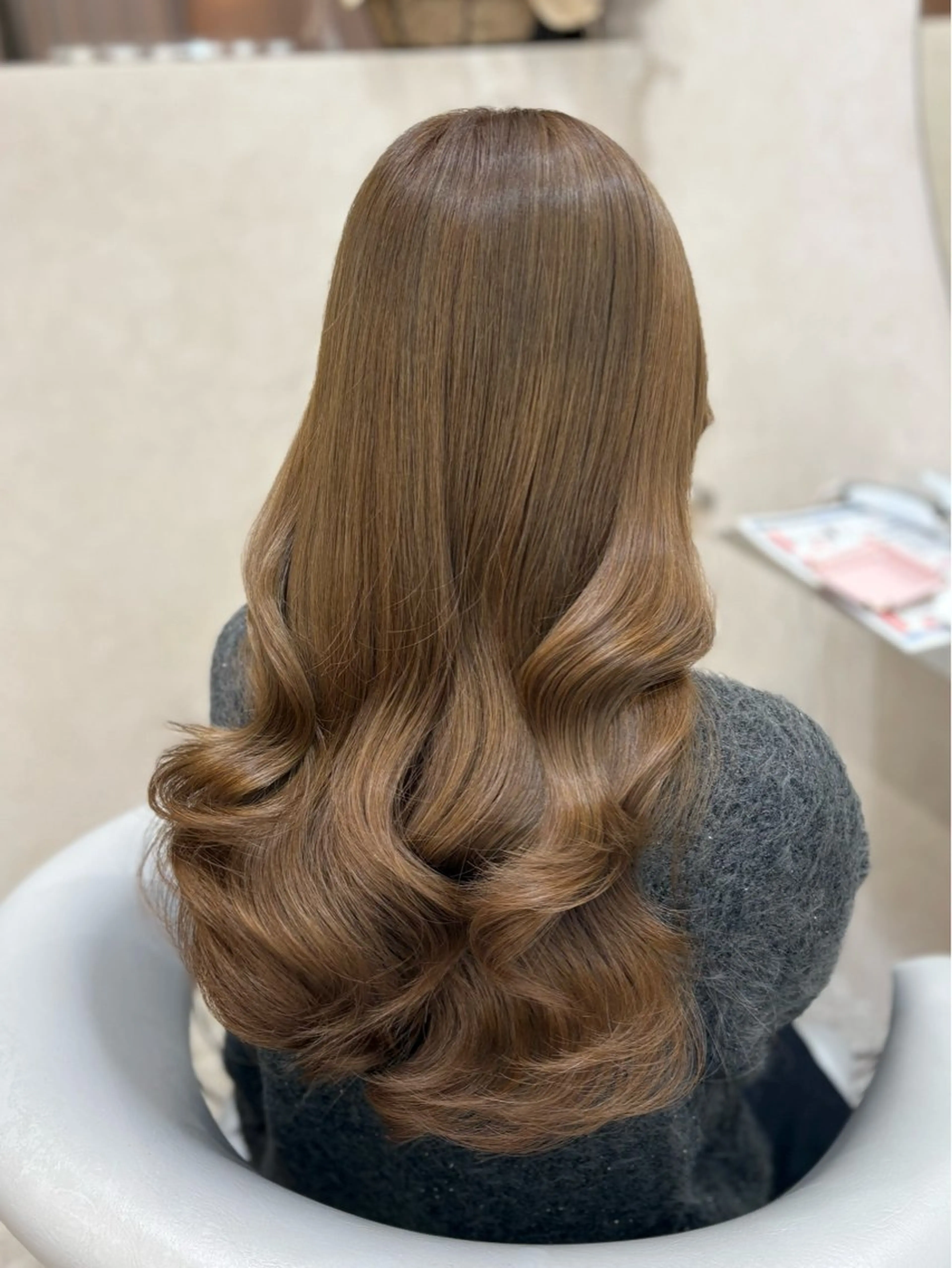 ロング カラー カット ヘアカラー トリートメント 新宿/韓国ヘア 中明度カラー/かやのヘアスタイル