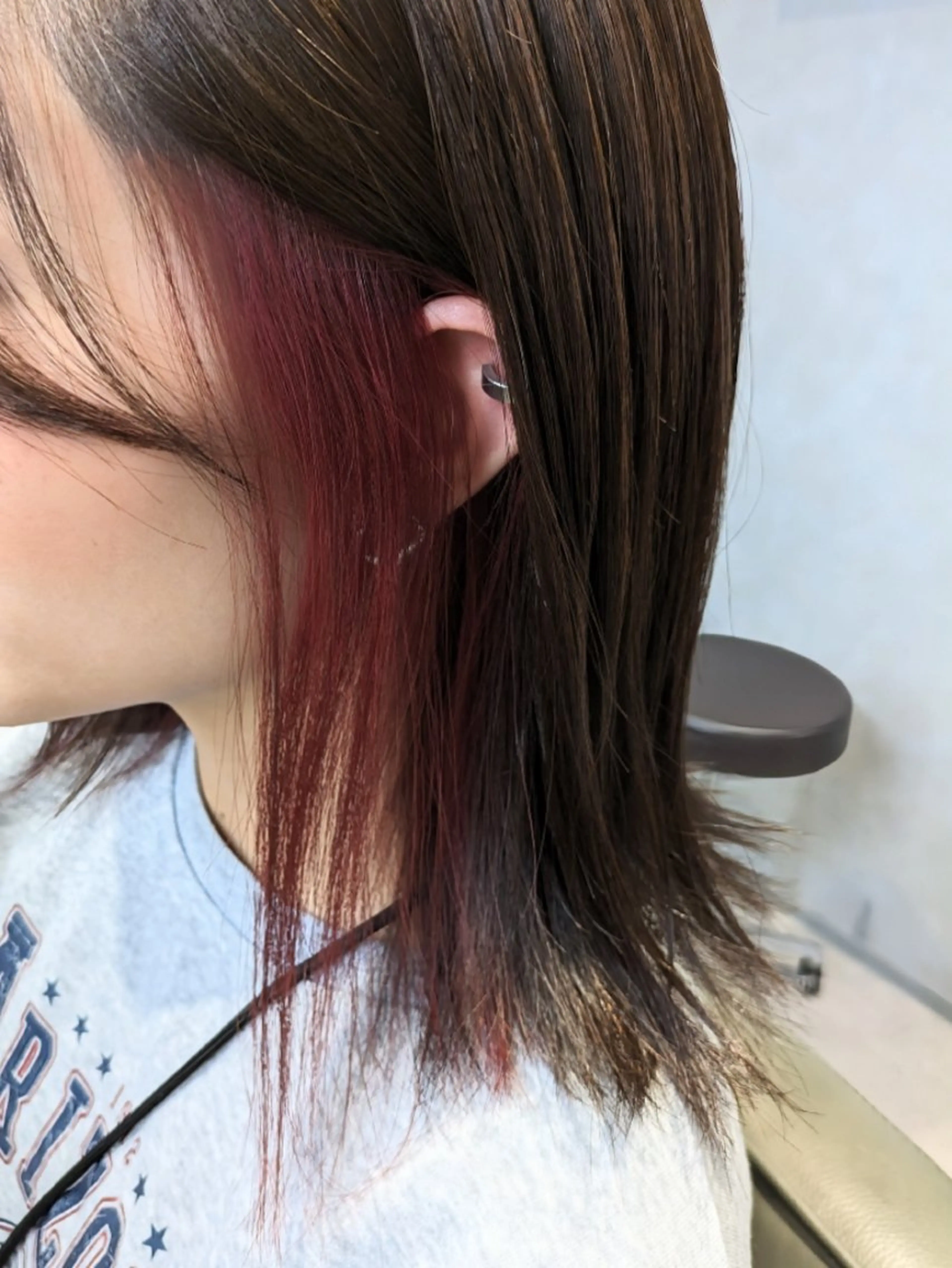 ミディアム カラー ヘアアレンジ ベージュカラー ブリーチ ピンクカラー カット ヘアカラー 小國 綾かのヘアスタイル