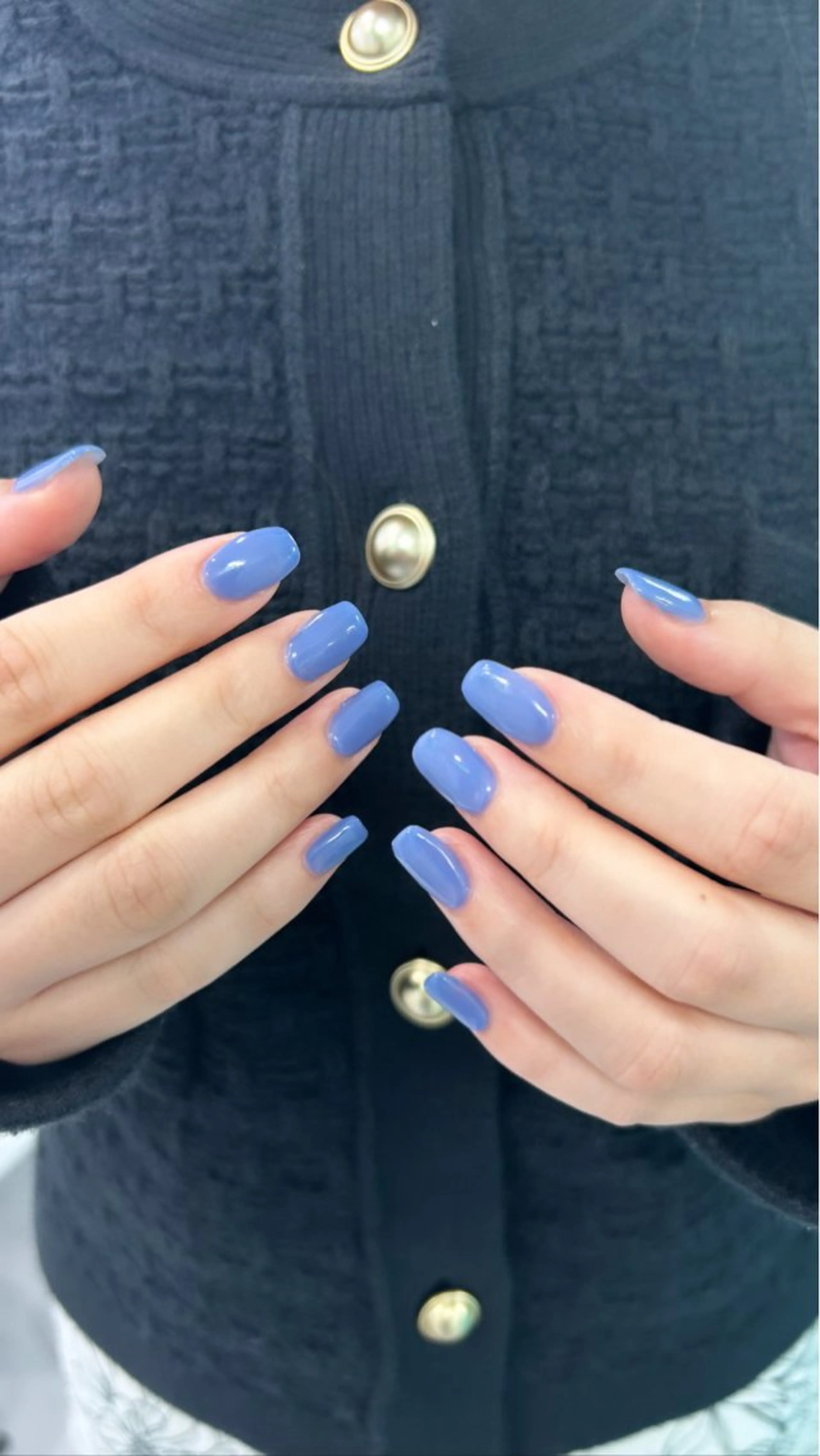 ネイル ブルー ワンカラーネイル 加藤 楓子のネイルデザイン