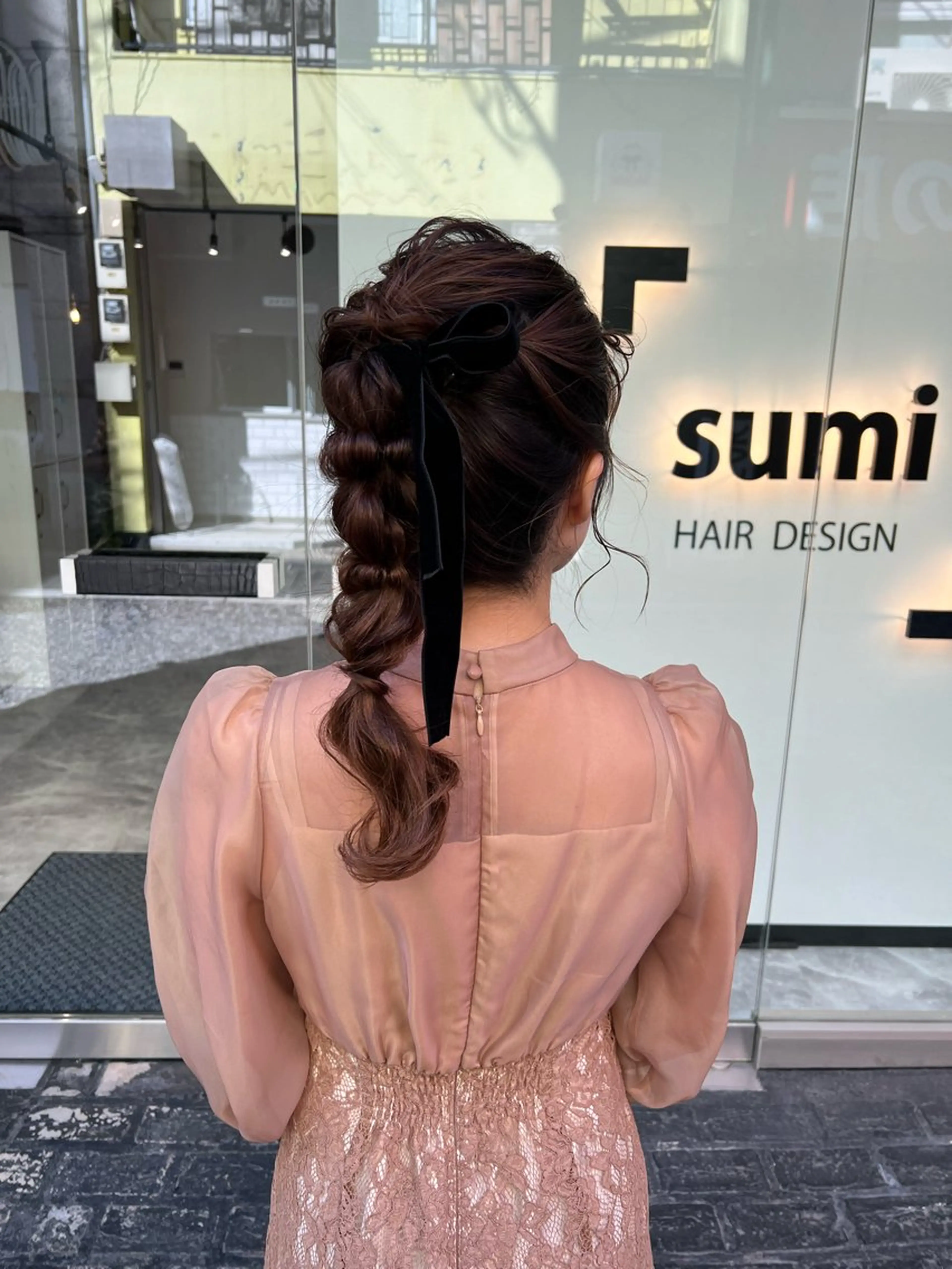 ミディアム カラー ヘアアレンジ ポニーテール 「sumi」 AMIのヘアスタイル