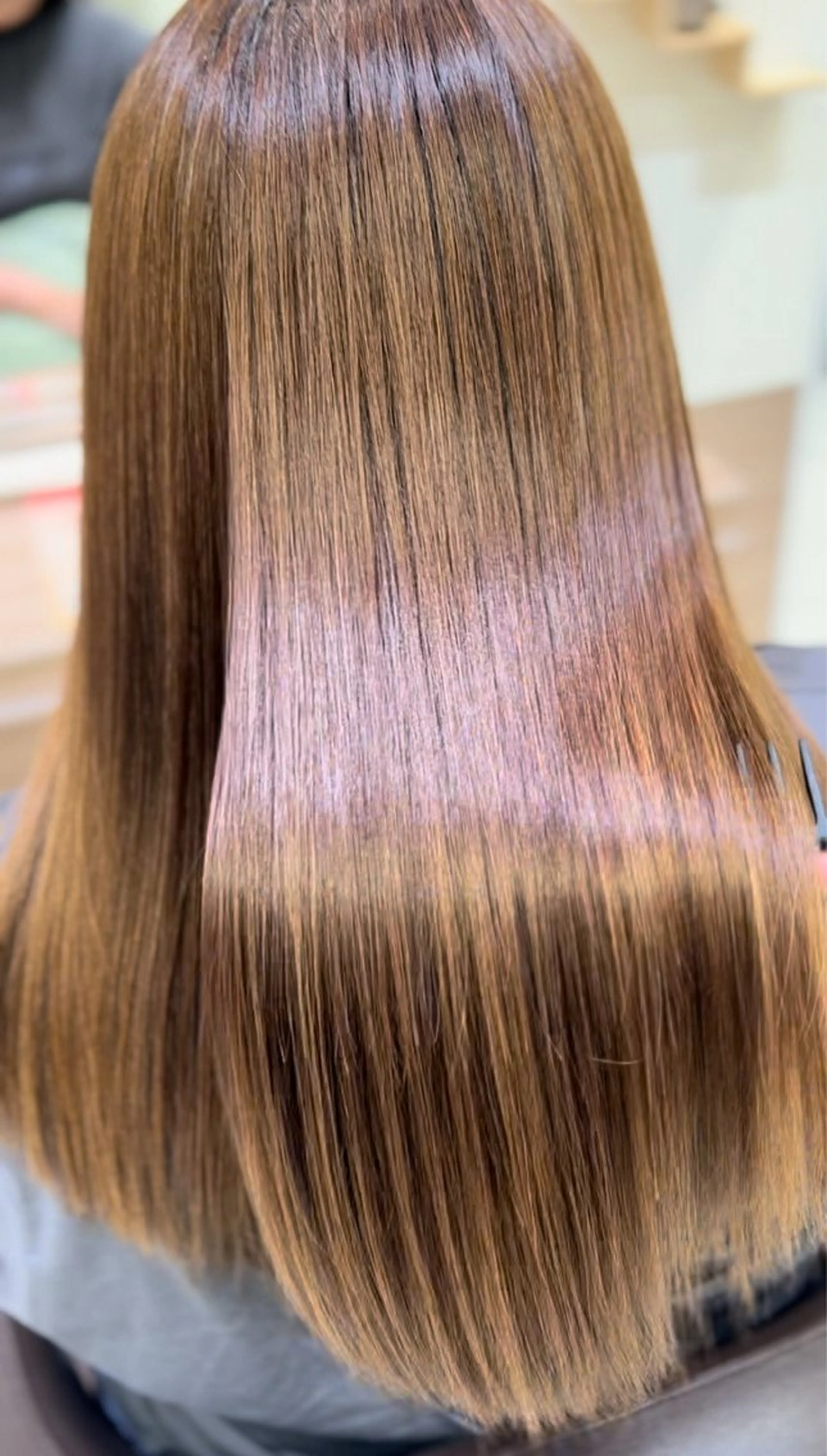 ロング カラー パーマ ブラウンカラー 縮毛矯正 ストレートパーマ ヘアカラー Ash 戸田公園店のヘアスタイル