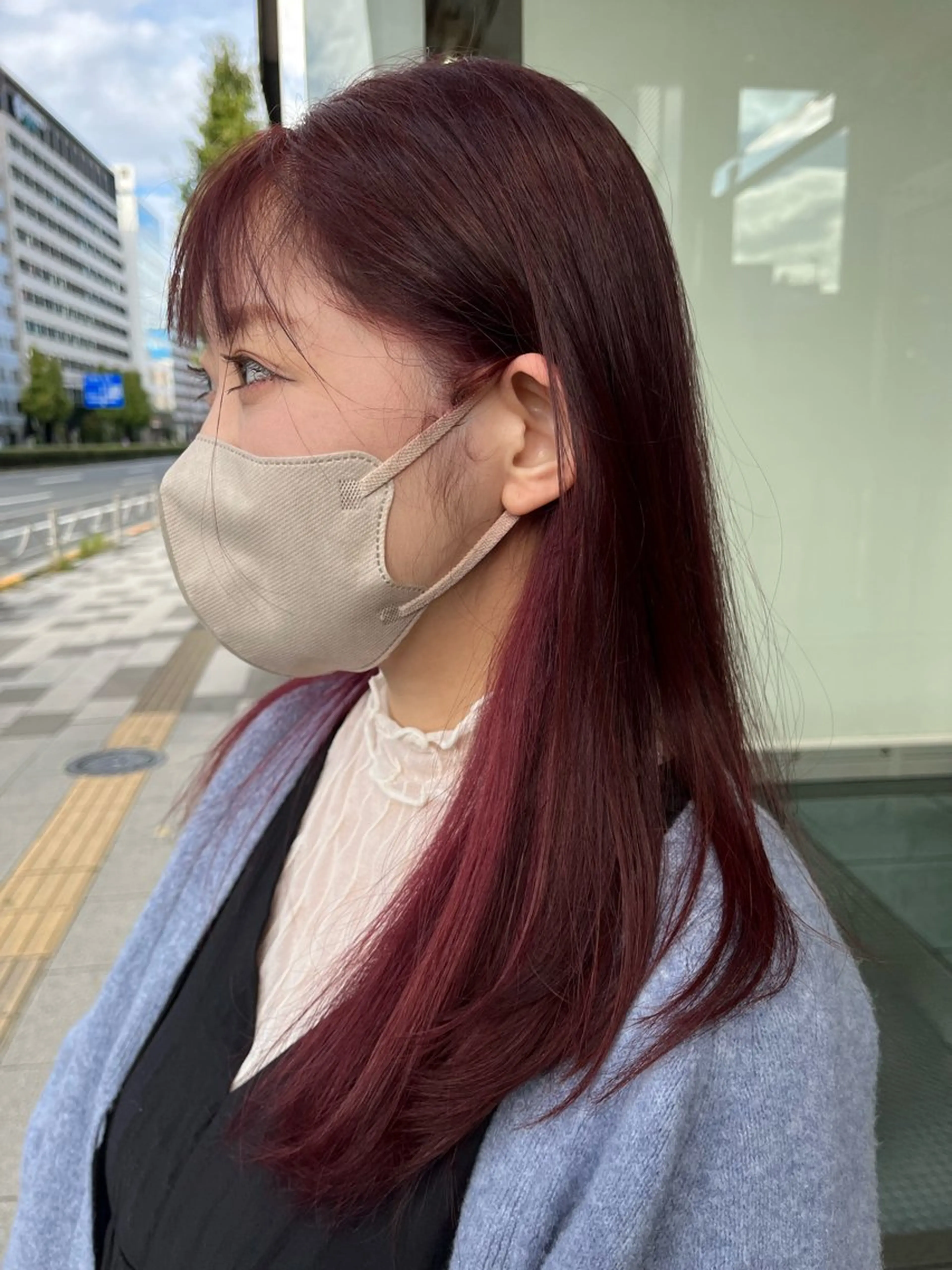 セミロング カラー ブリーチ ブラウンカラー デザインカラー ダブルカラー インナーカラー アートディレクター 尾内 友美のヘアスタイル