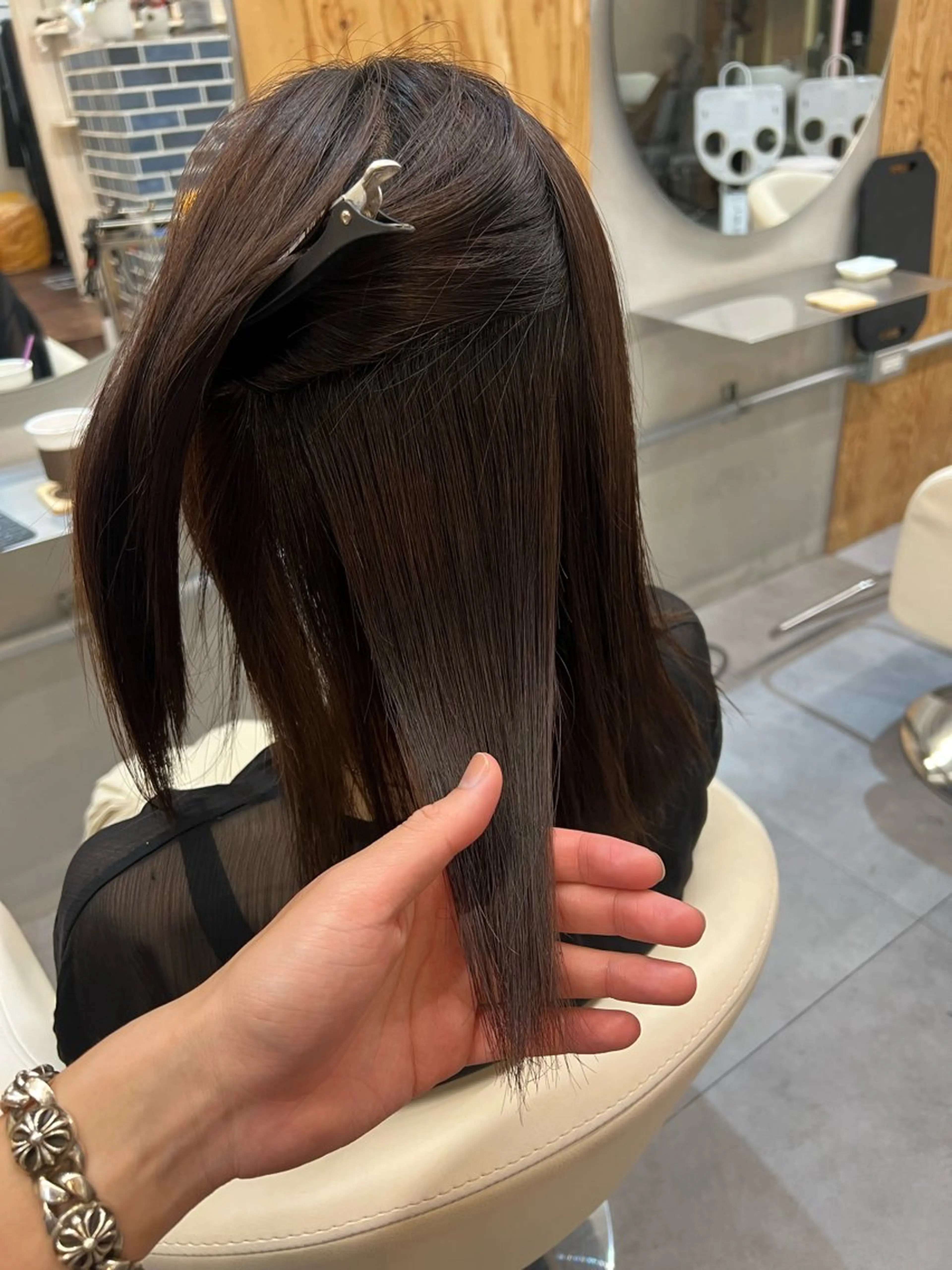 ロング 髪質改善 縮毛矯正 ハイトーン縮毛/縮毛 なーな🎀🤍のヘアスタイル